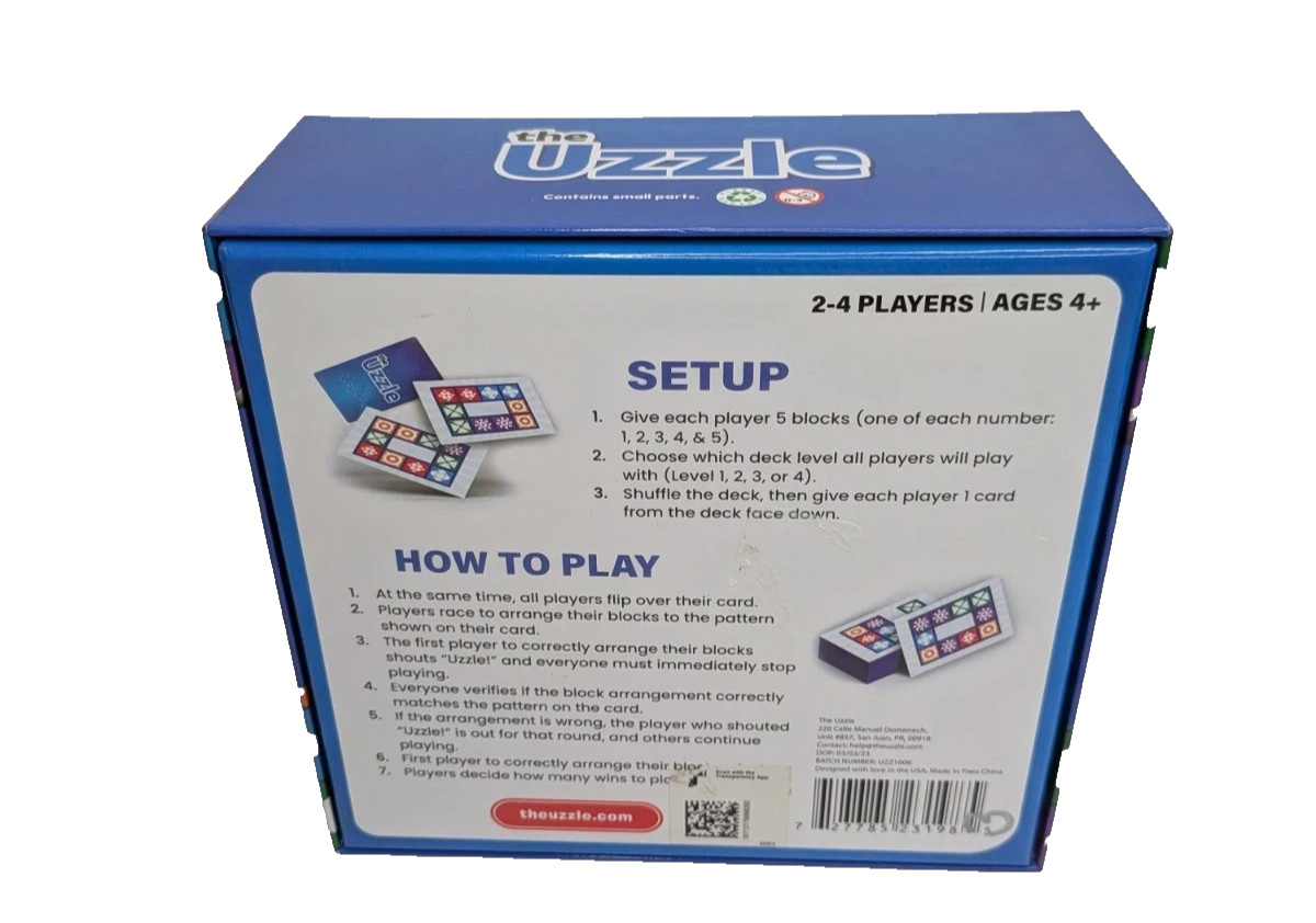 The Uzzle 3.0 Board Game Family Board Game for Children & Adults New Sealed