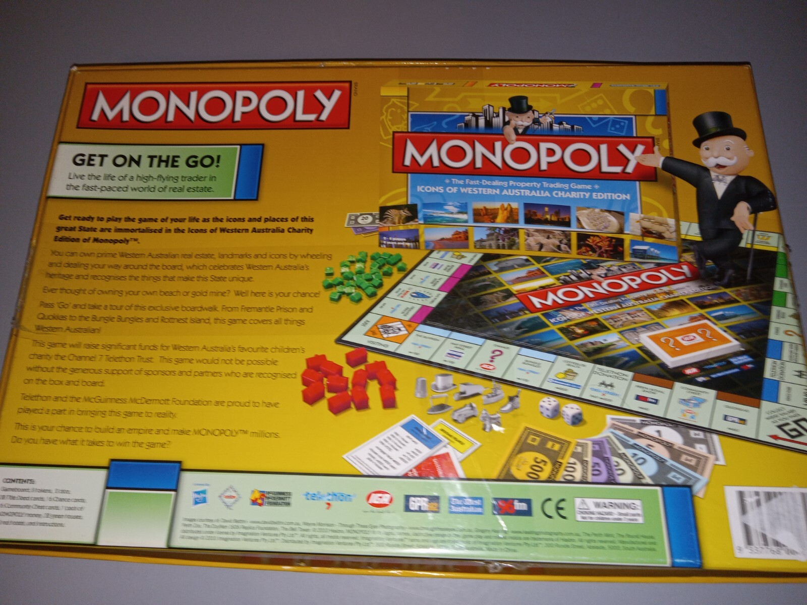 Monopoly Icons – Western Australia Charity Edition – Parts Sealed – Box Damage