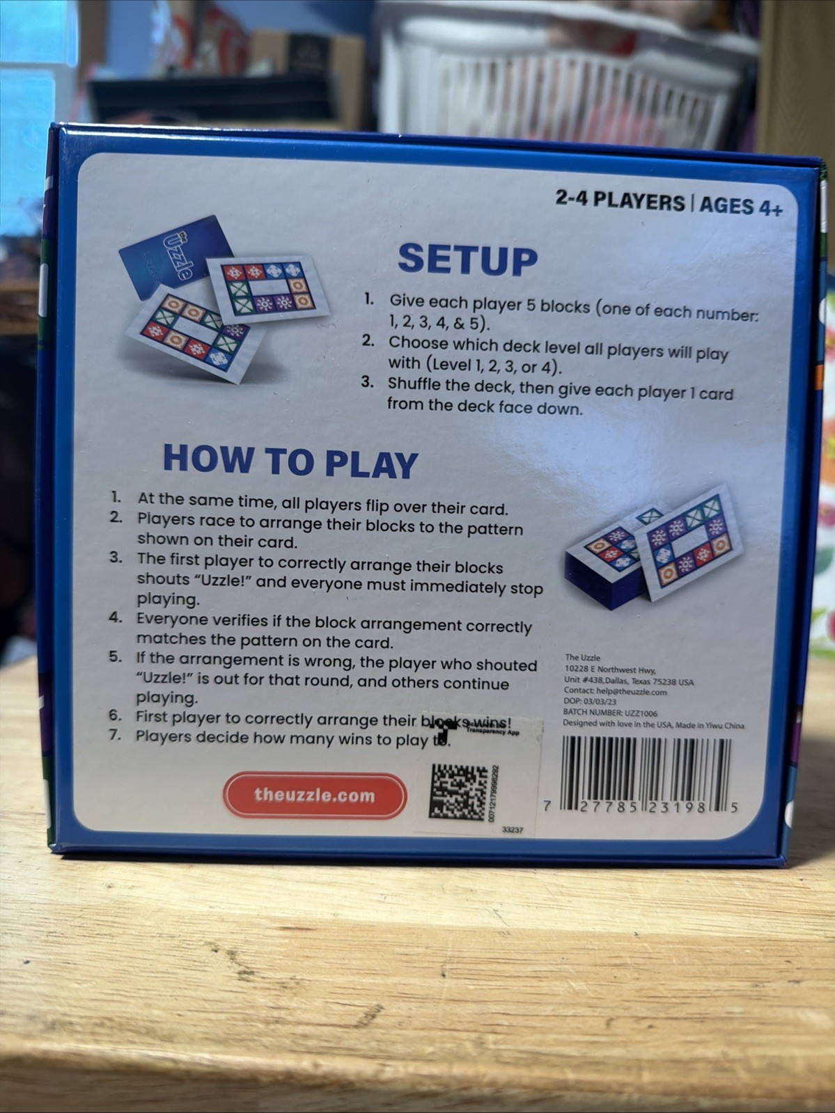 The Uzzle Board Game Block Puzzle -brand New In Box