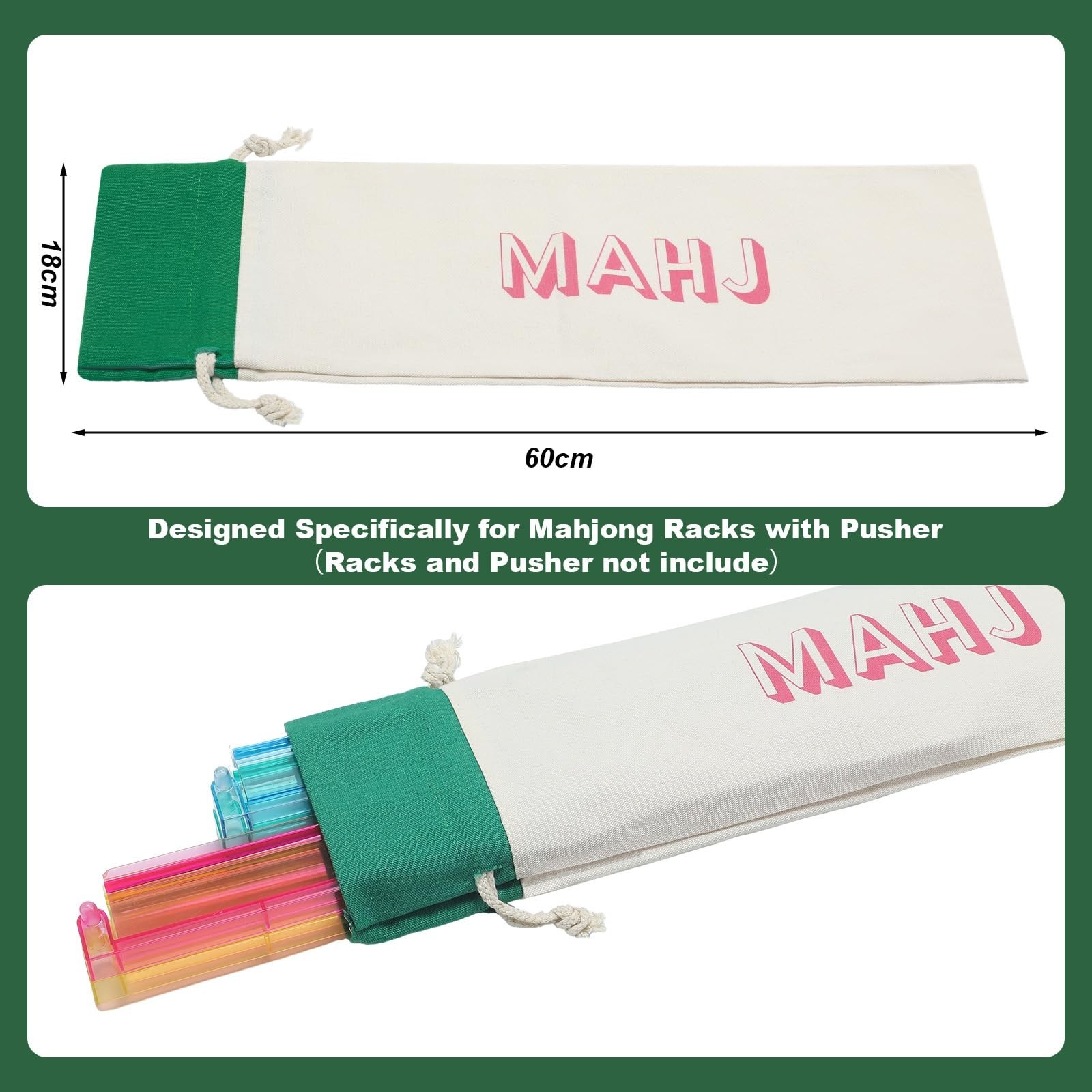 3 Pcs Empty Mahjong Canvas Bag Gift Embroidered American Mahjong Set Incl Til…