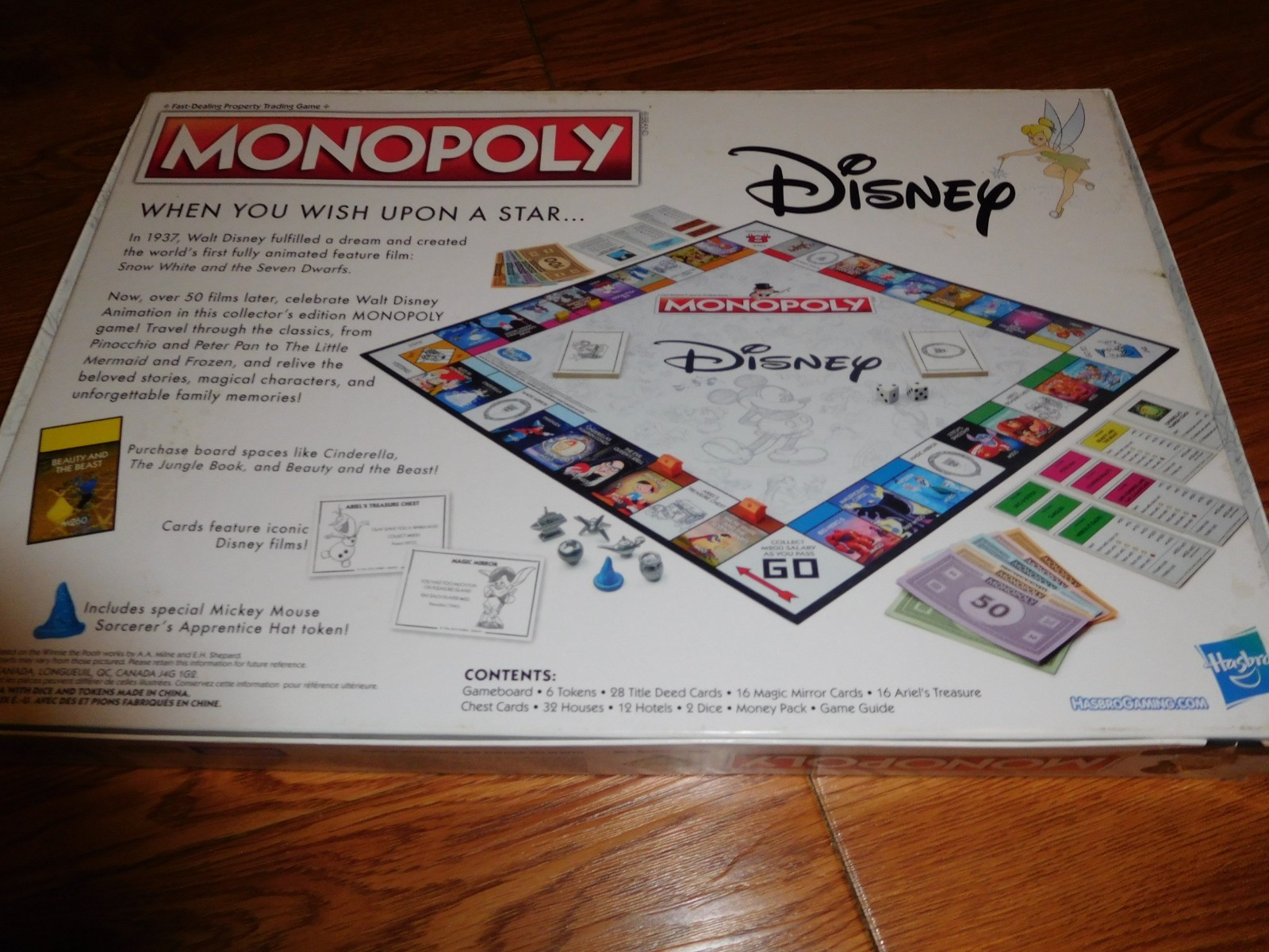 2016 Hasbro Gaming Monopoly Disney Celebrate Animation Edition 100% Complete