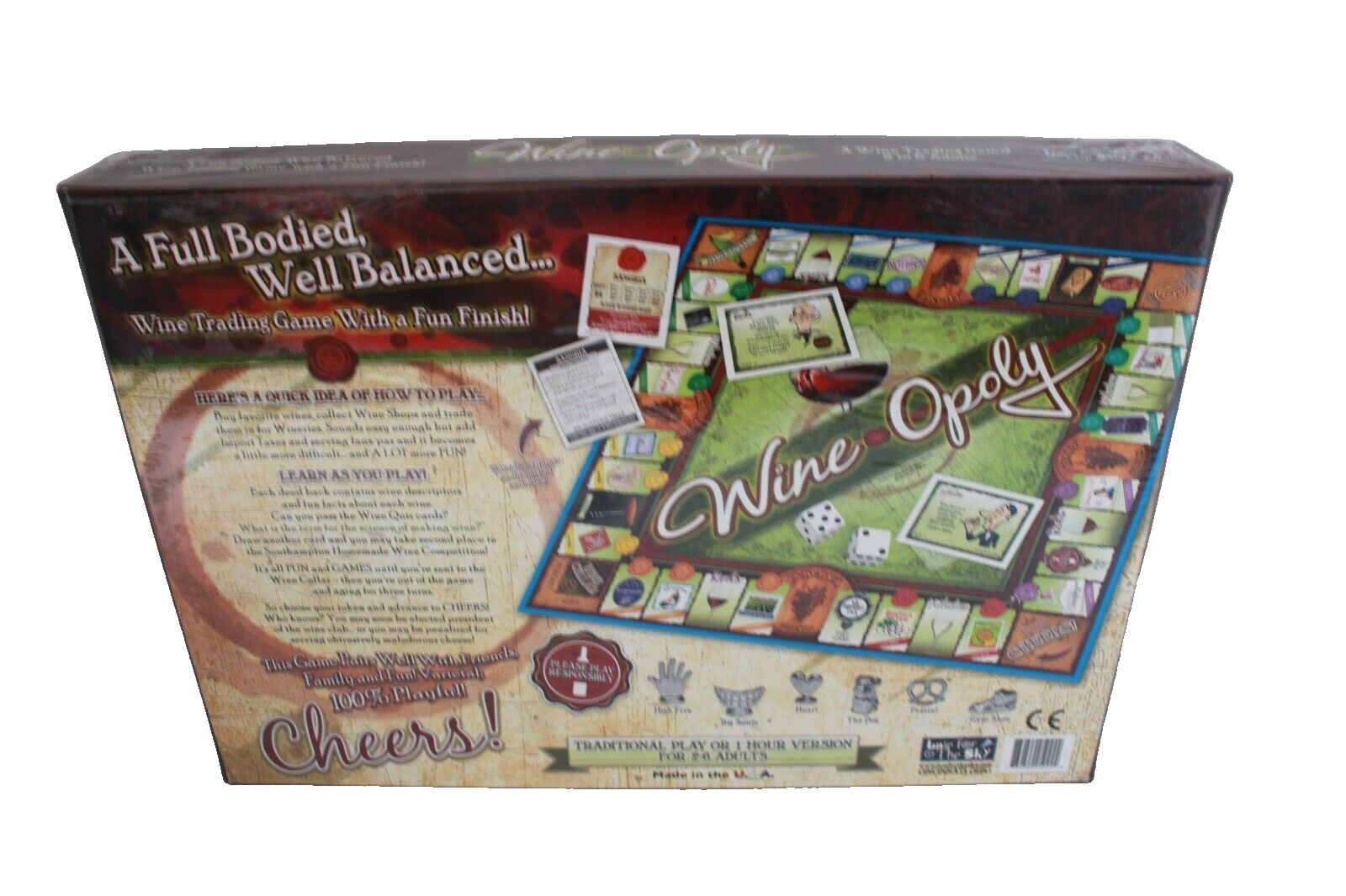 Wine-Opoly Board Game Sealed Brand New 2-6 Players Late for the Sky Wineopoly