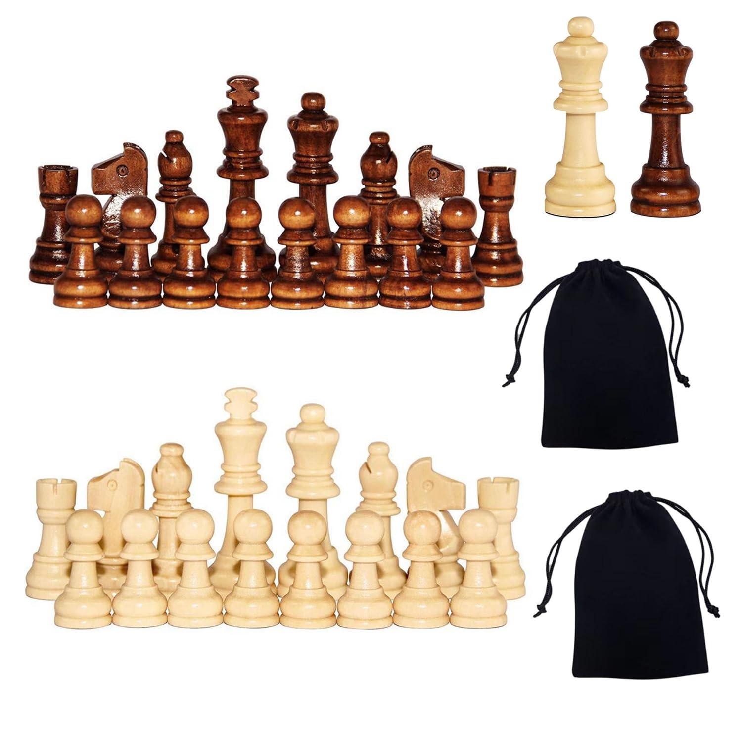 Chess Pieces, 3 Inch King Figures Chess Game Pawns Figurine Pieces, Replaceme…