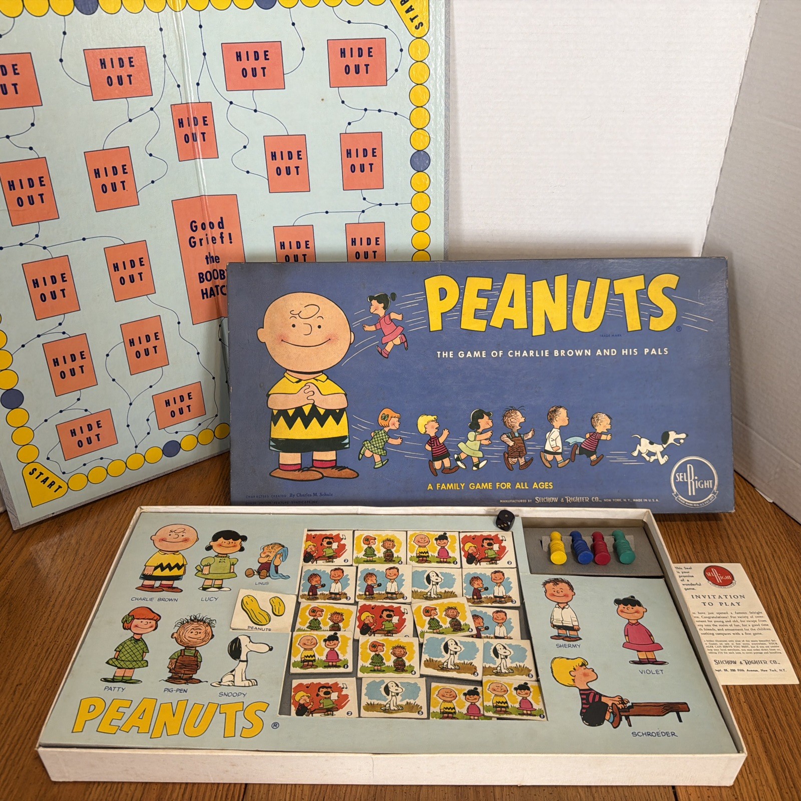 1959 PEANUTS: THE GAME OF CHARLIE BROWN AND HIS PALS GAME BY S & R COMPLETE