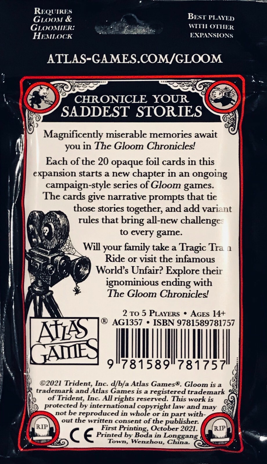 Gloom Chronicles Expansion Campaign-Style Card Game Atlas Games ATG 1357 Family