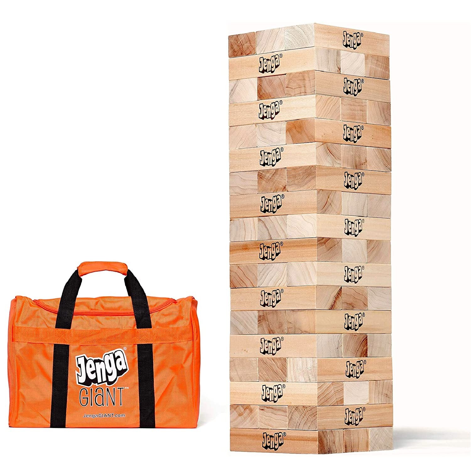 Jenga GIANT – Hardwood Blocks – Stacks to Over 5 feet – stacks 5ft, Tan
