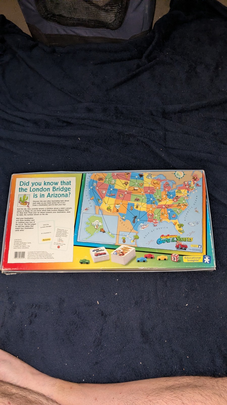 1999 EDUCATIONAL INSIGHTS GEOSAFARI GAME OF THE STATES Has All Pieces To Play