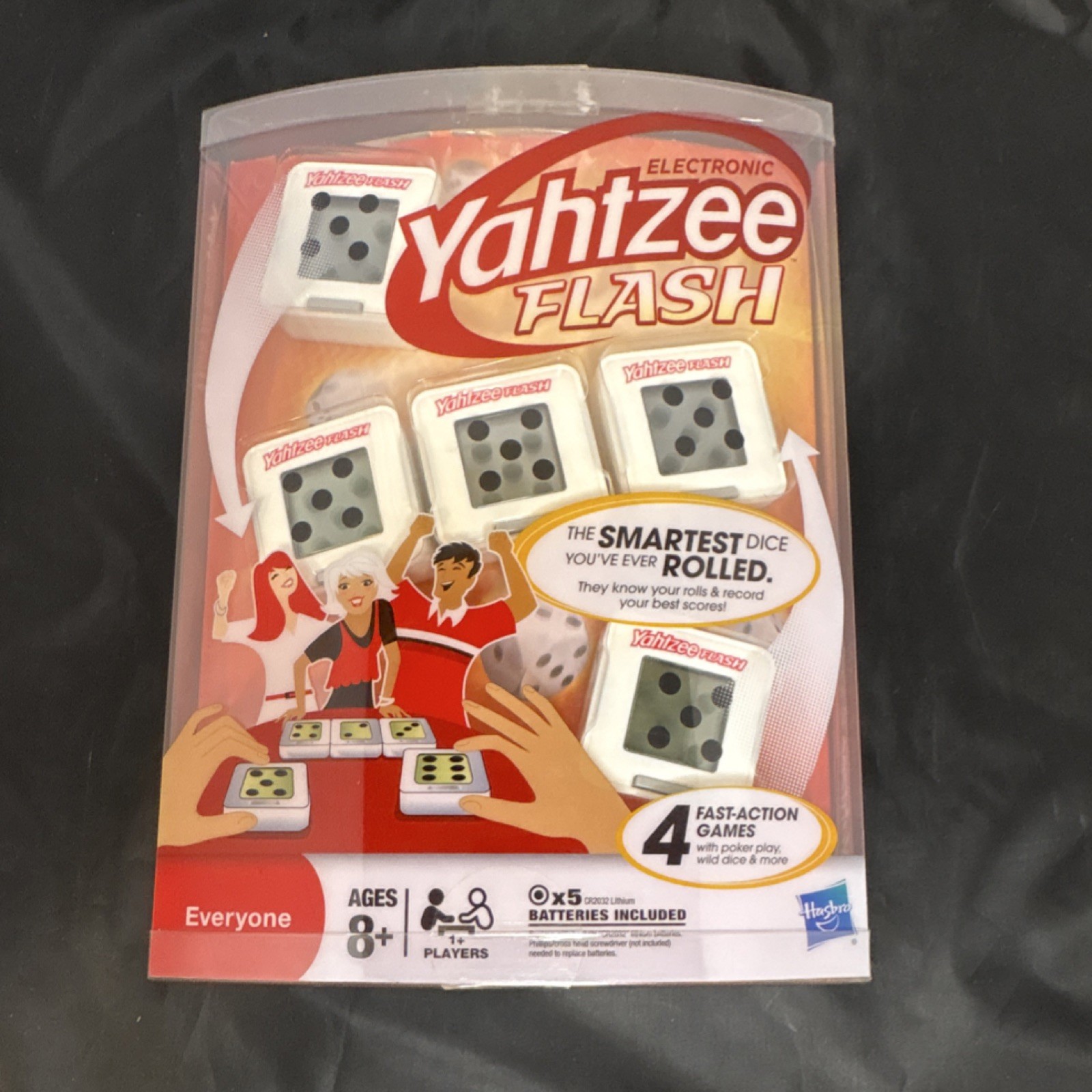 Hasbro Yahtzee Flash Electronic Dice Game Portable Case Multiple Modes Ages 8+