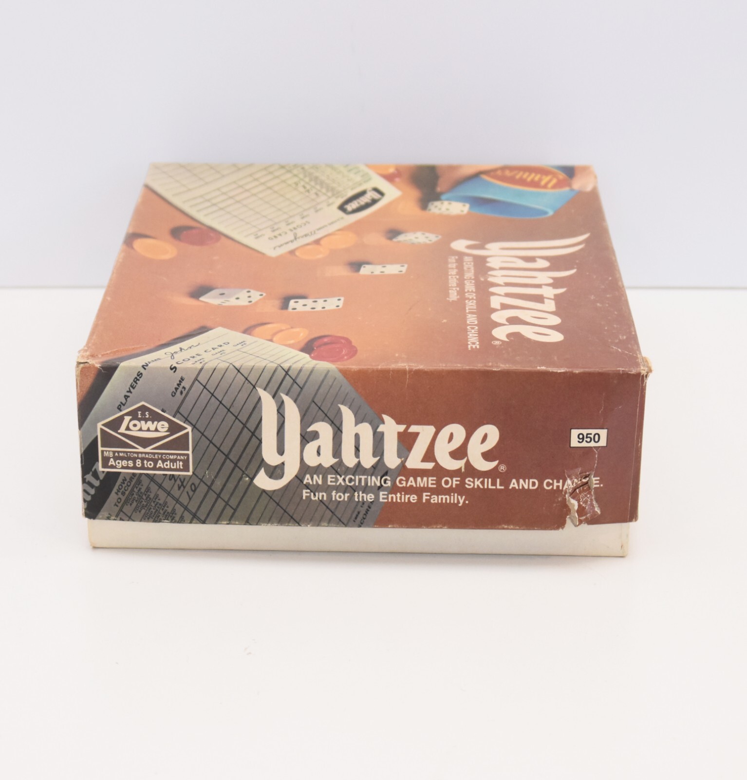 Vintage Yahtzee Light Blue Shaker Cup, Dice, Chips, Instructions And Score Cards