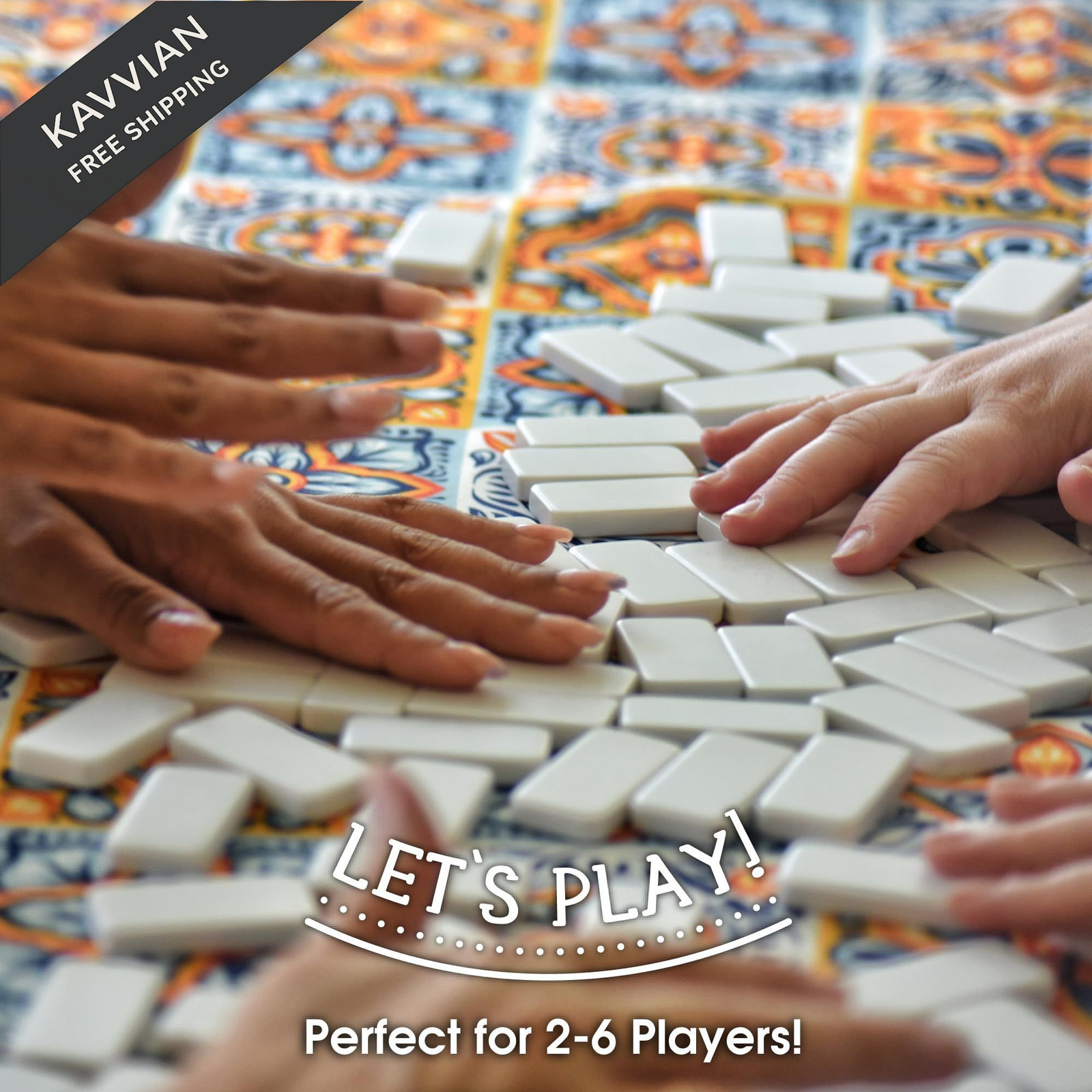 CHH 2322 Double 6 Jumbo Dominoes with Color 8.25 x 4.75 x 1.38 inches, White