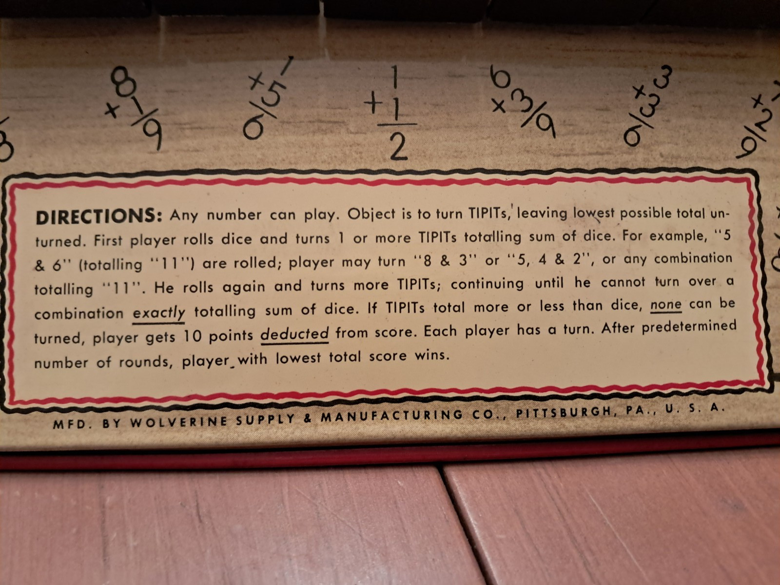 2 Vintage board games/tin toy Tipit by Wolverine & Fox and Hounds