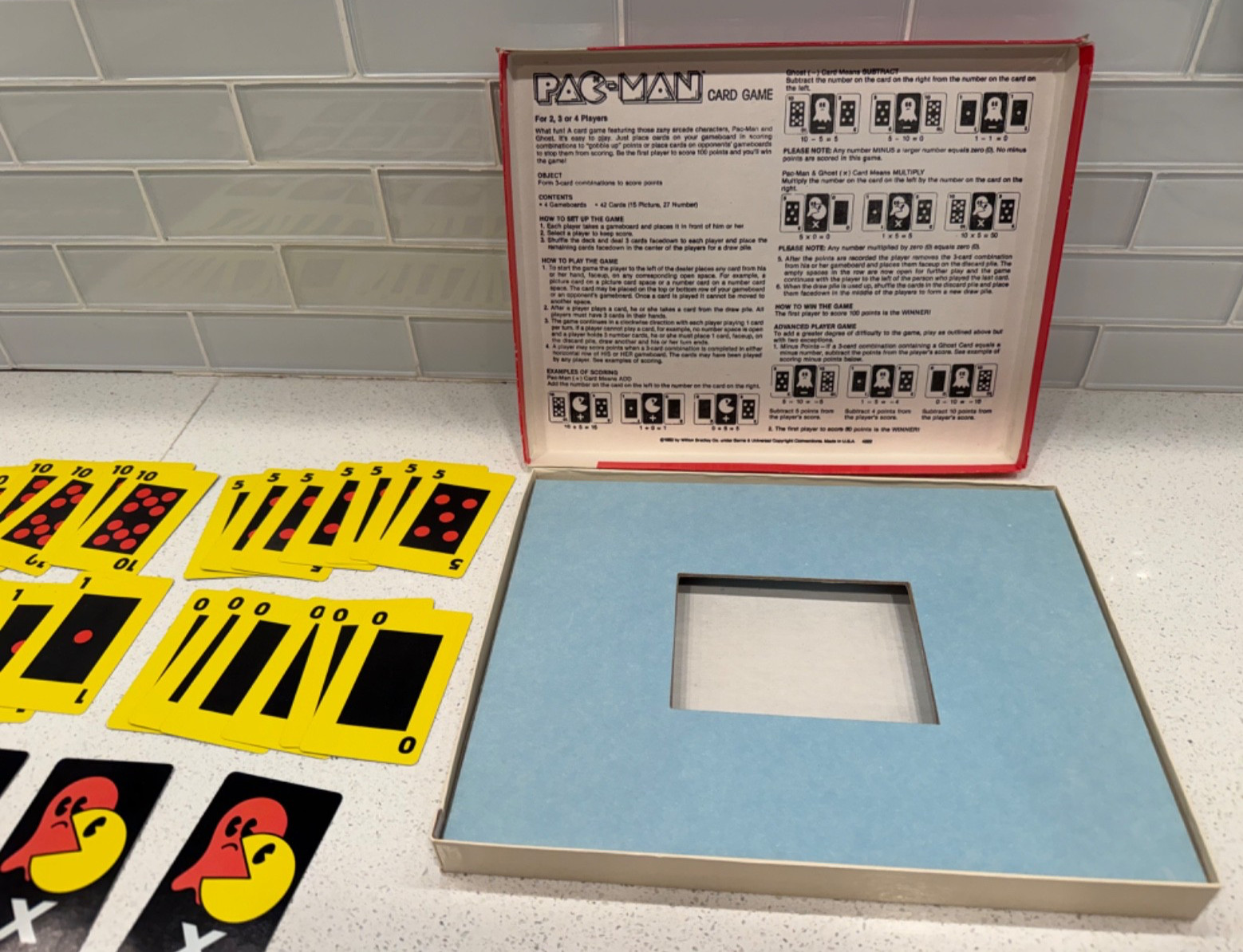 Vintage 1982 Pac-Man Card & Board Game Milton Bradley Arcade Classic COMPLETE!