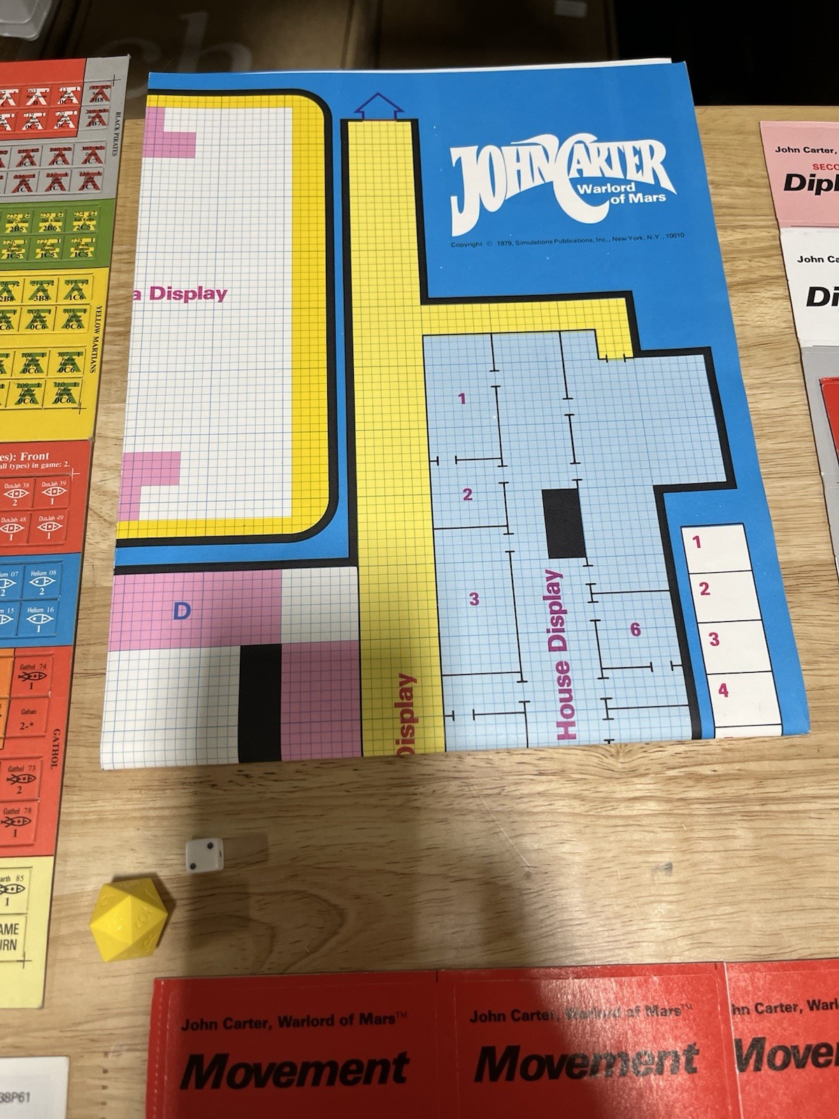 JOHN CARTER: WARLORD OF MARS Board Game. 1979, SPI Unpunched counters/complete.