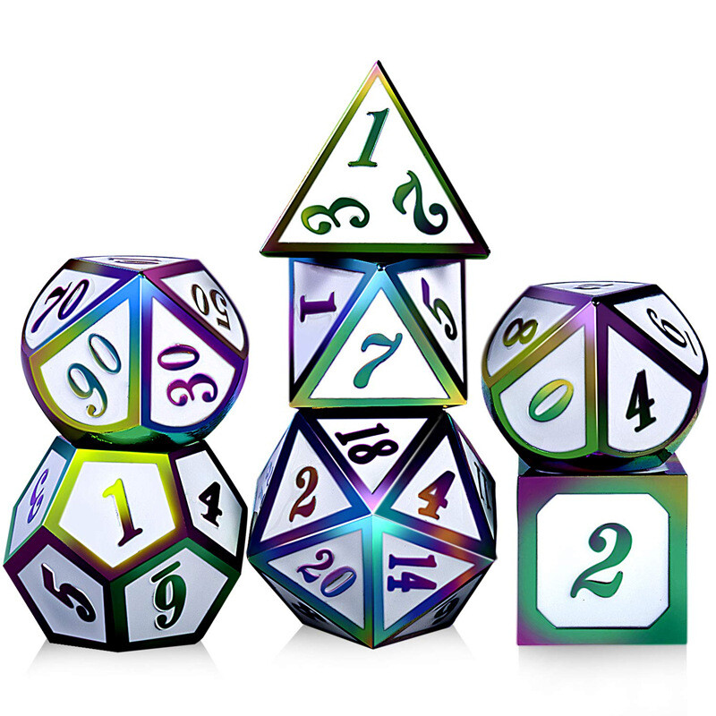 7pcs Polyhedral Metal Dice Sets For Role Playing Game RPG