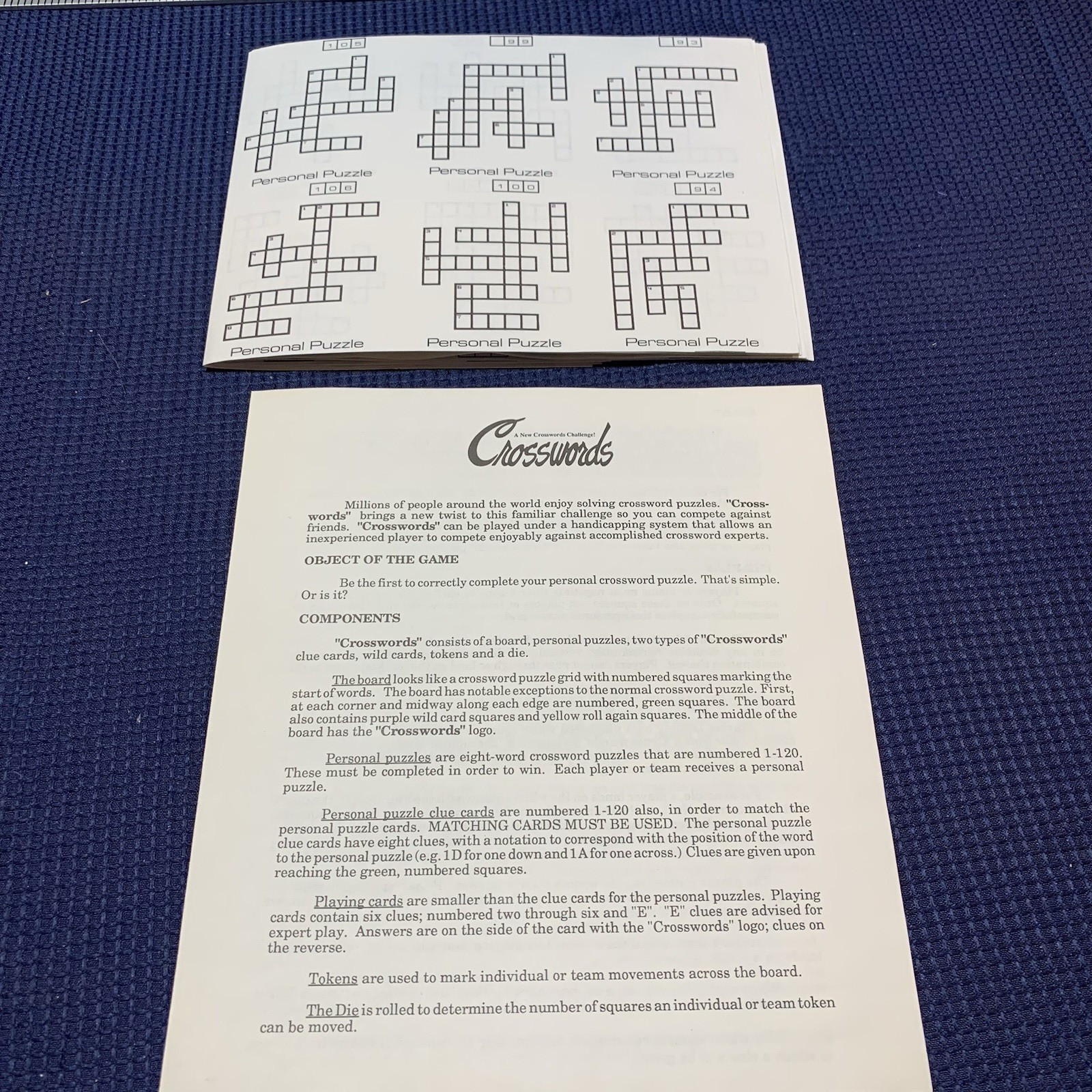 1987 Crosswords Board Game – JRS Games Inc – New York Times Fans – Free Shipping
