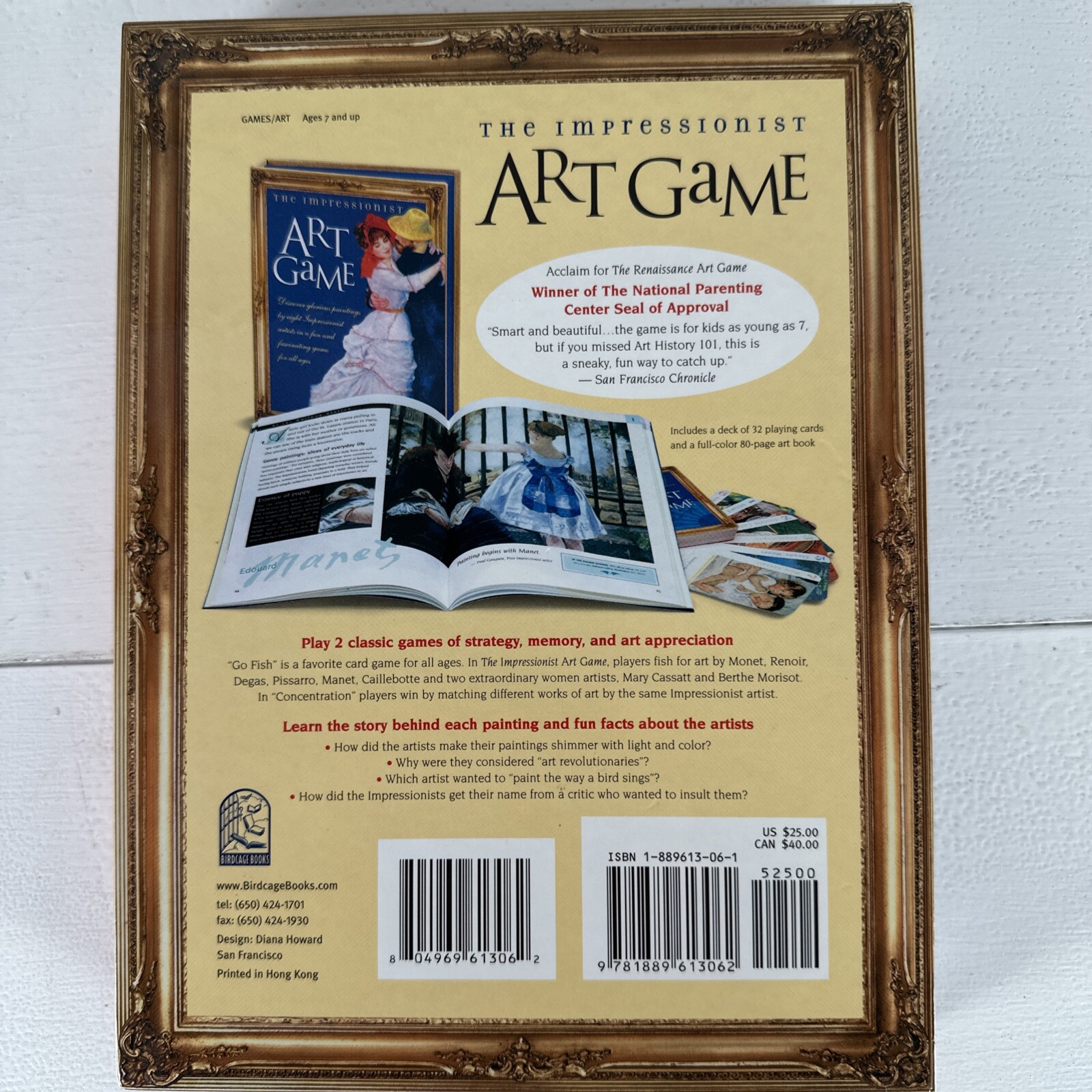 Impressionist & Renaissance Art Games Paintings All Ages Book Cards Memory Lot