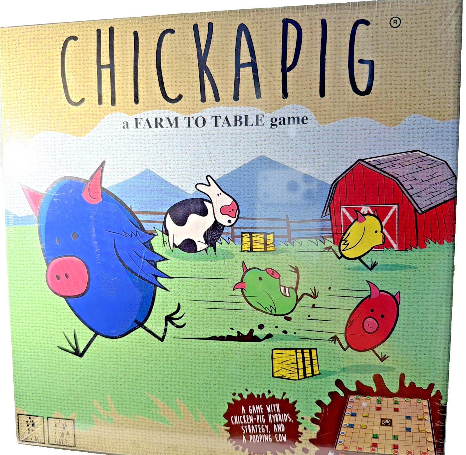 Chickapig Strategic Board Game Family Friendly Farm Game For 2 or 4 Players