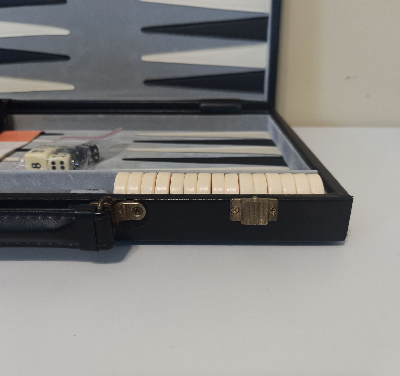 WE Games Black Leatherette Backgammon Set 14.75 x 9.75 Everything Inc