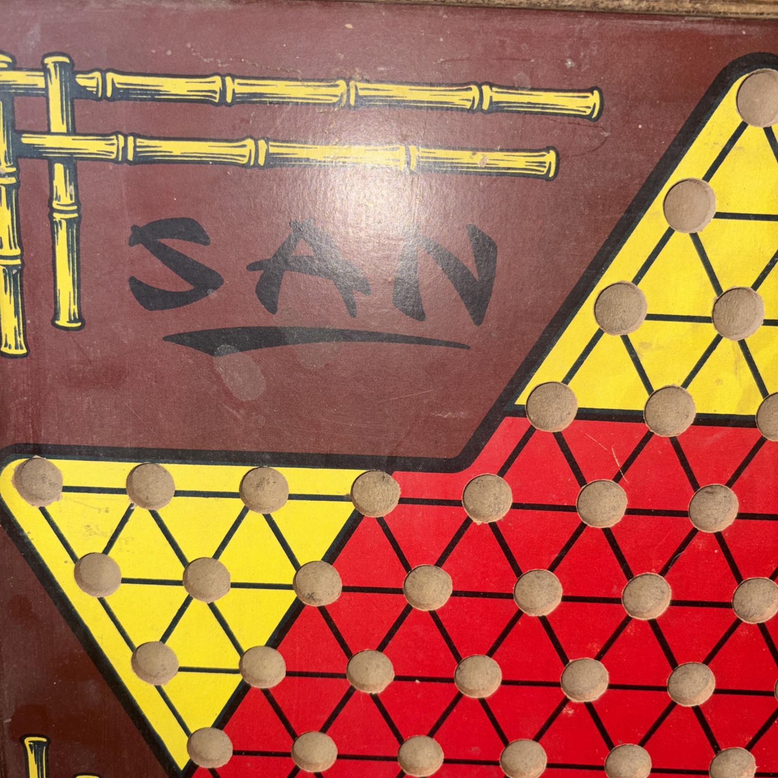 Vintage San Loo Chinese Checkers Board Ante Up Rummy