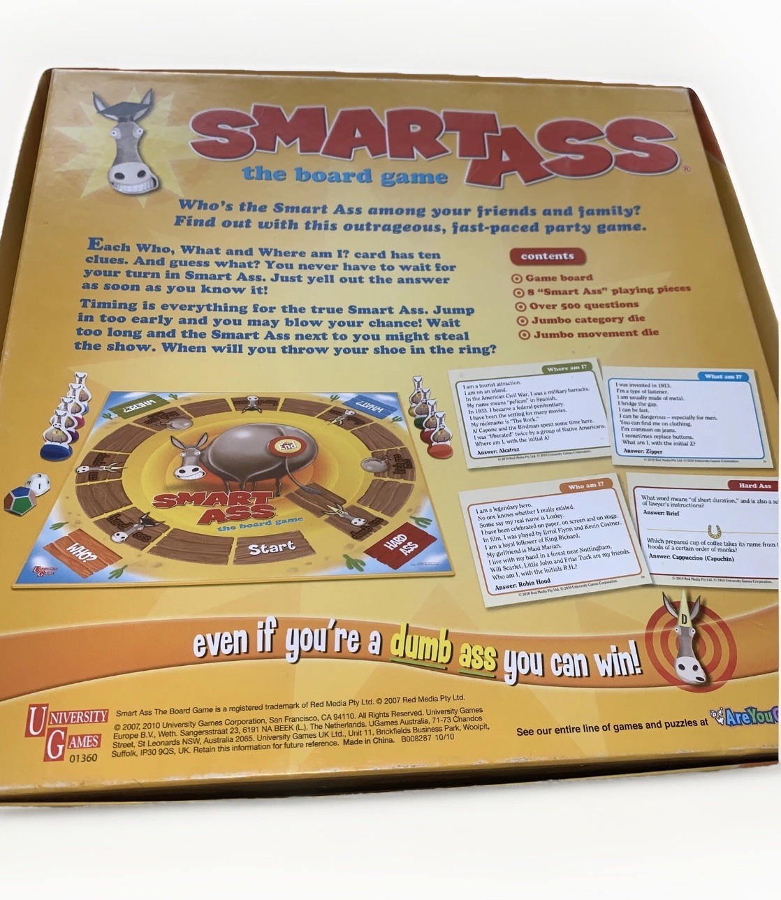 Smart Ass Board Game Trivia Fast Pace Party Family Night Ages 14 And Up Complete