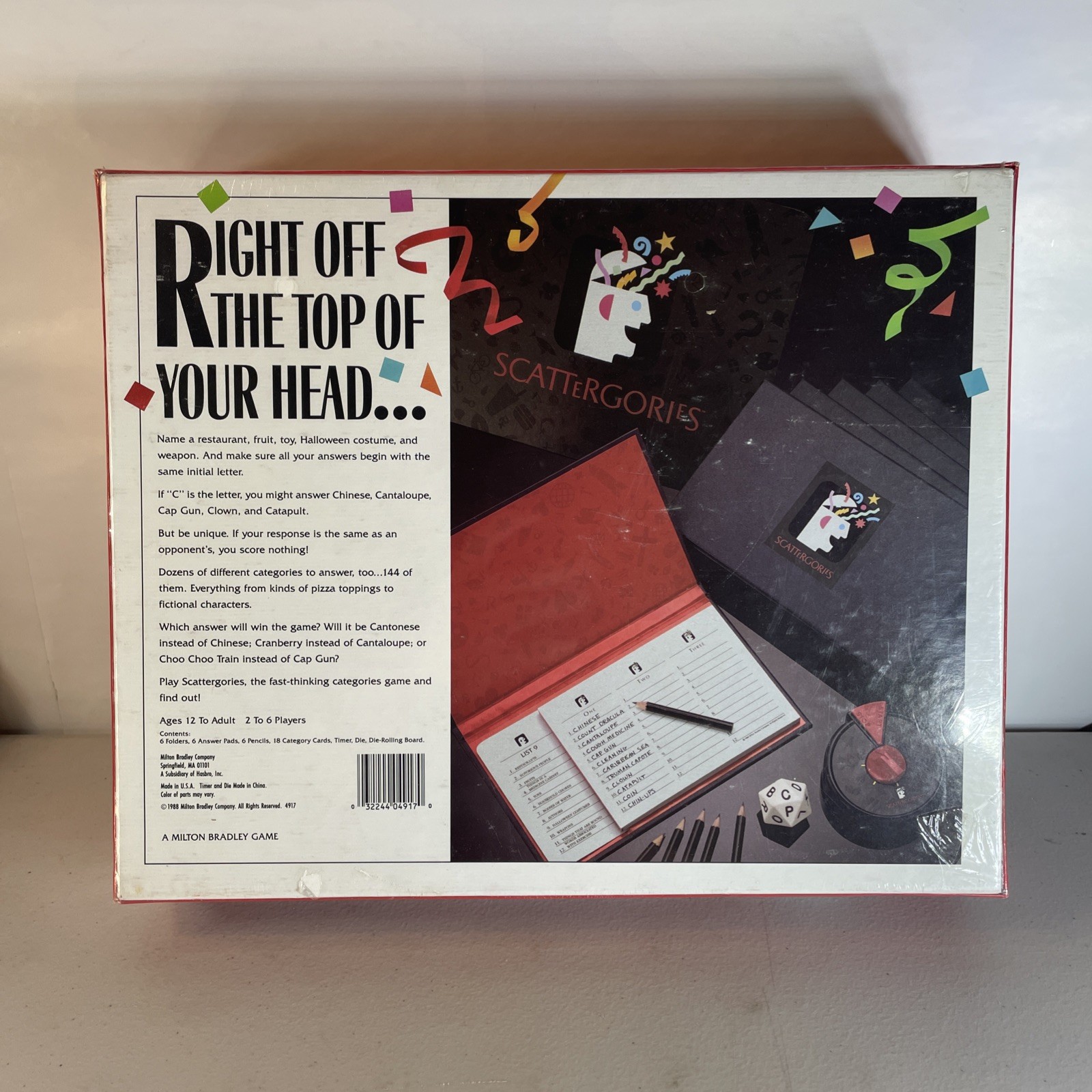 new Scattergories Milton Bradley Games Vintage Board Game 4C43
