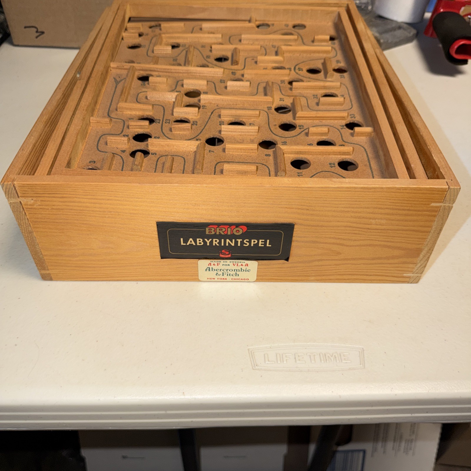 Vintage Labyrinth Board Game of Skill Wooden Maze No Marbles Included