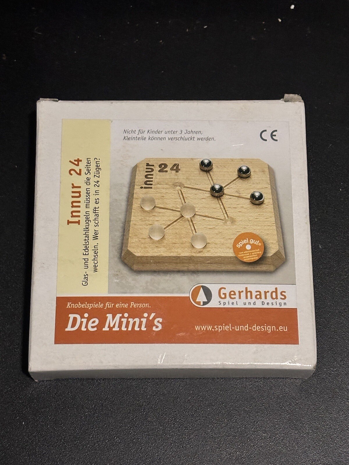 Gerhards Innur24 Mini Solitaire Game – Made in Germany – COMPLETE SET w/ Instruc