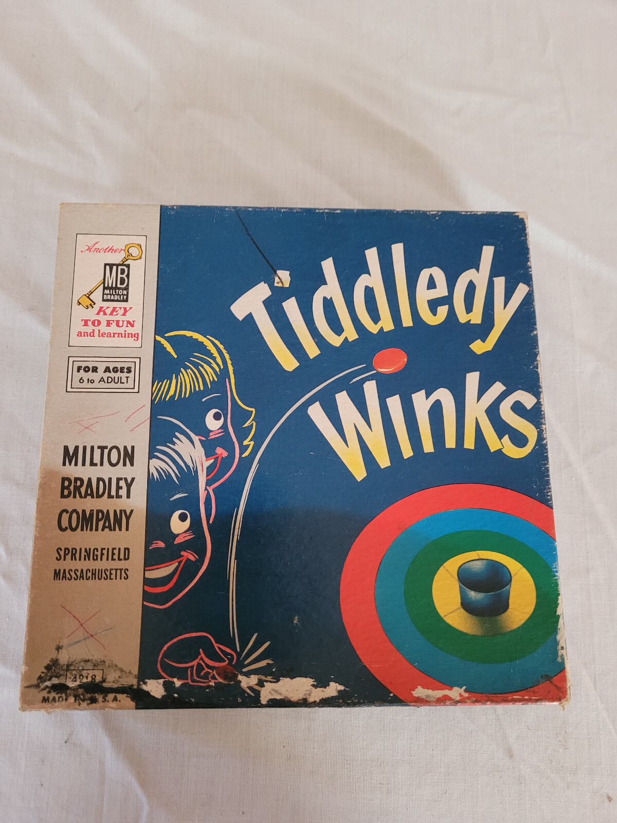 VTG Classic Tiddledy WInks Milton Bradley Colorful Box #4218 Appears Complete