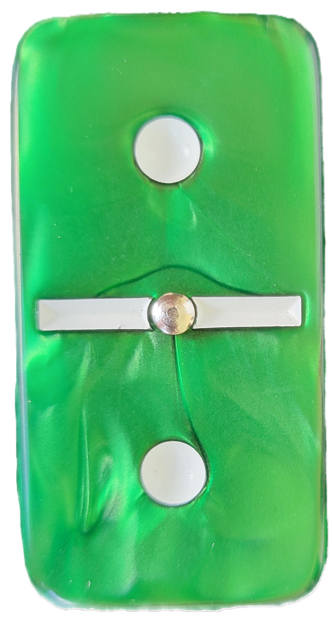 Domino Double Six 6 Green Marbleized Pro Size with Spinners – Wood Box