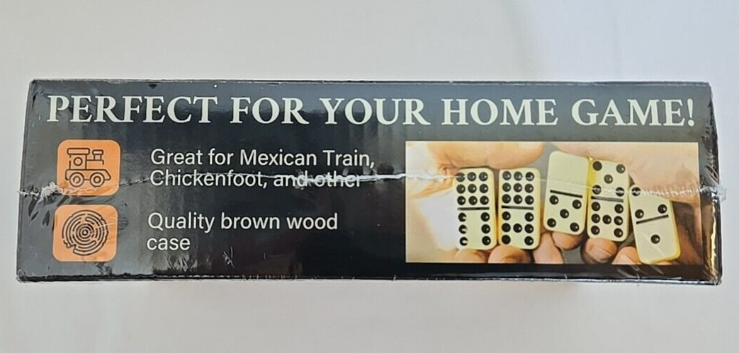 Queensell Double Nine Domino 55 Tiles Wood Case Ivory Color NEW