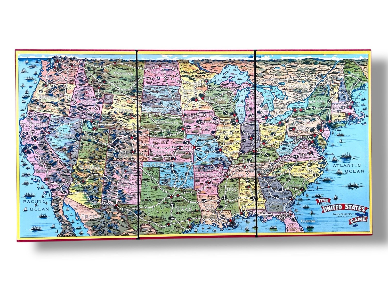 1935 Board Game ACROSS THE CONTINENT Complete In Excellent Condition.