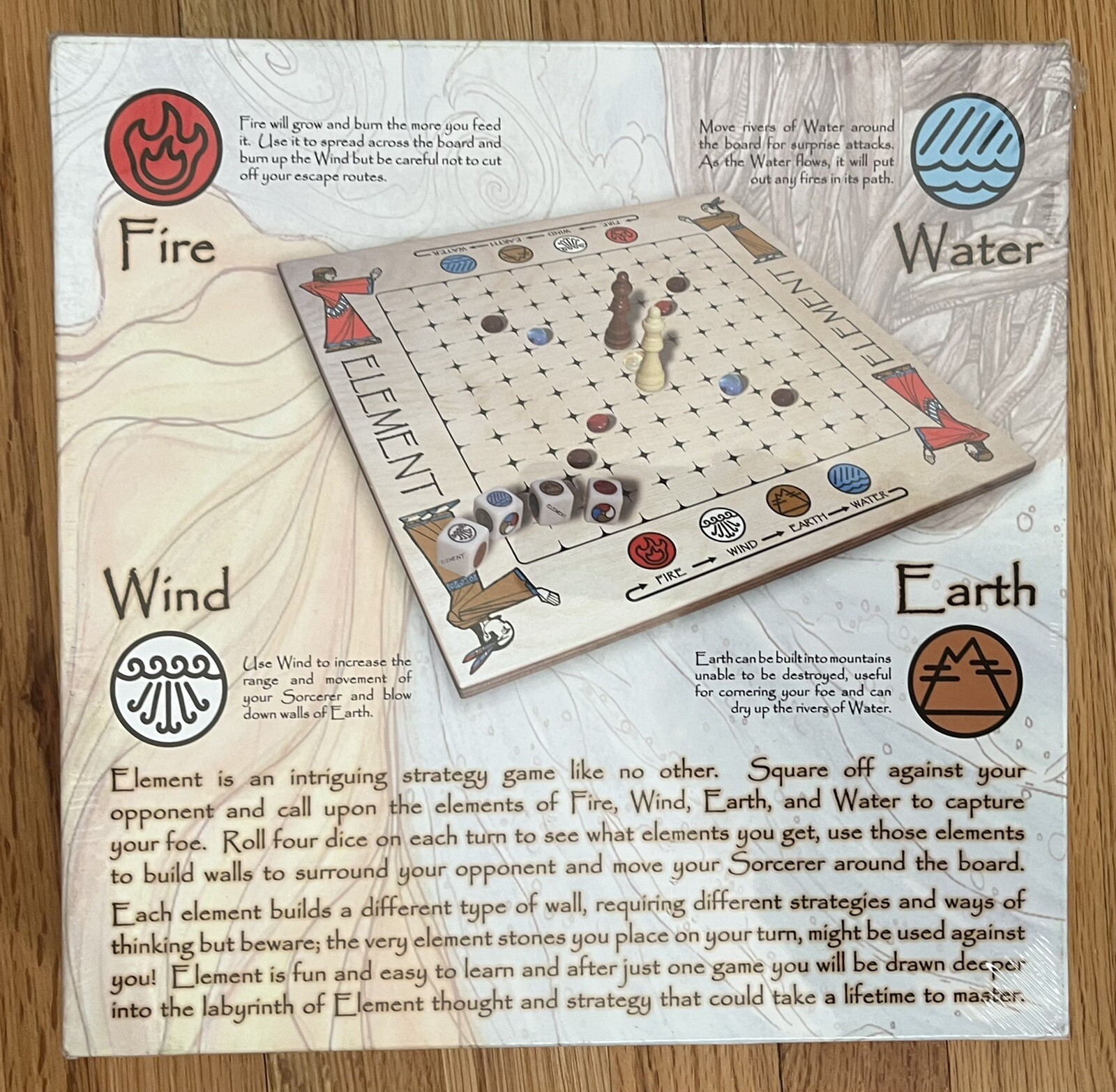 Element – Fire Wind Earth Water board game by Mind Twister USA