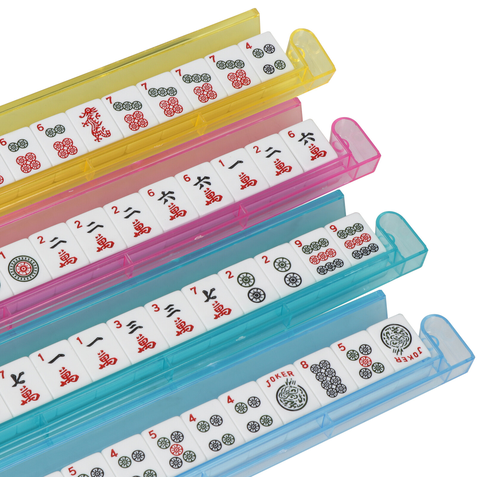 American Mah Jongg 166 Tile Mahjong Set 4 All-in-One Rack Pushers w/Portable Bag