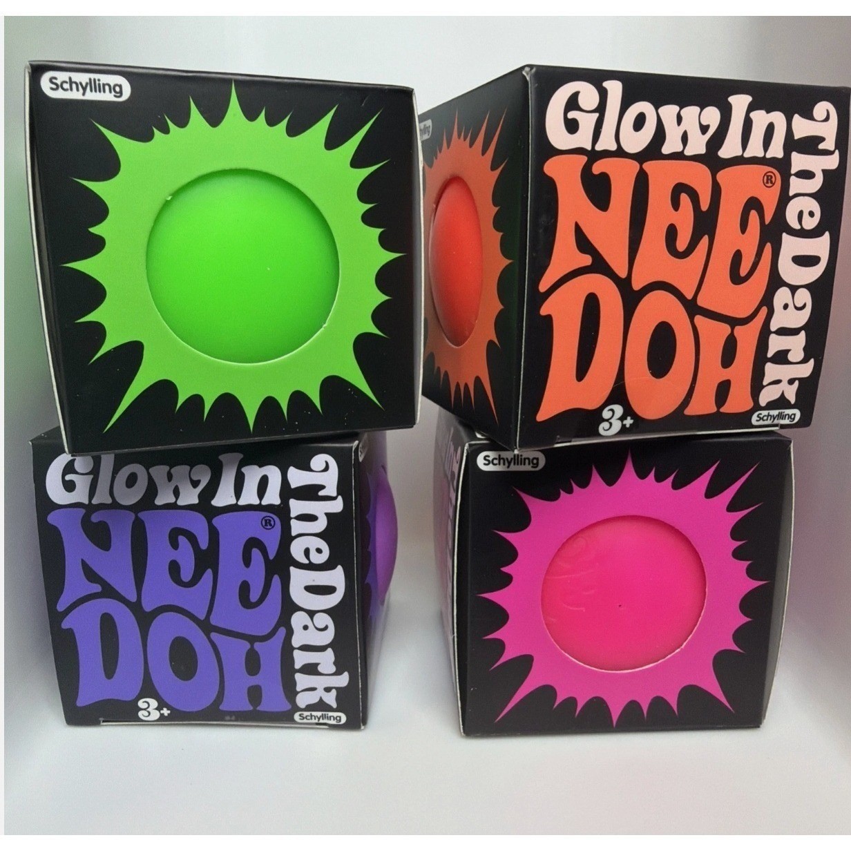 PURPLE- *NEW* NeeDoh Teenie Groovy Glob GLOW IN THE DARK Squish Toy ! L@@K