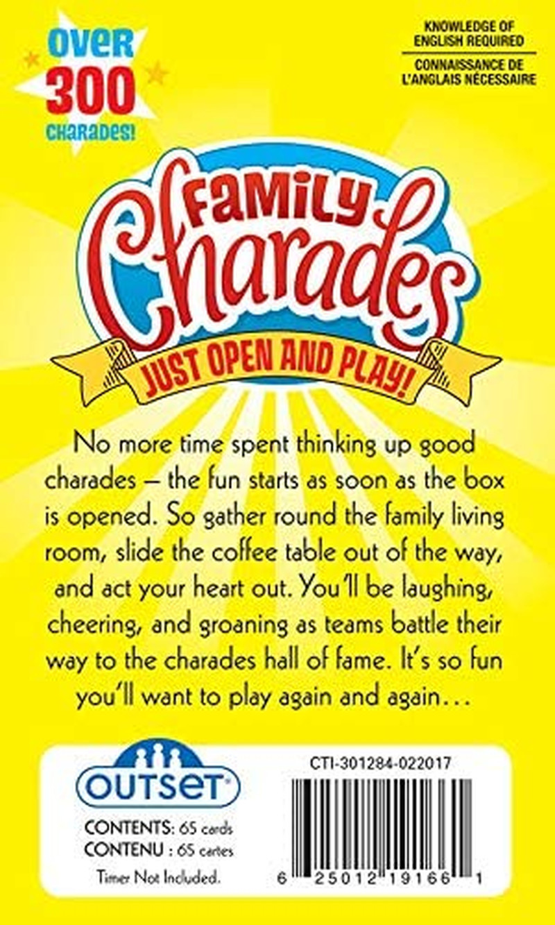 Family Charades Card Game Friendly – Includes Over 300 Charades – Perfect for P