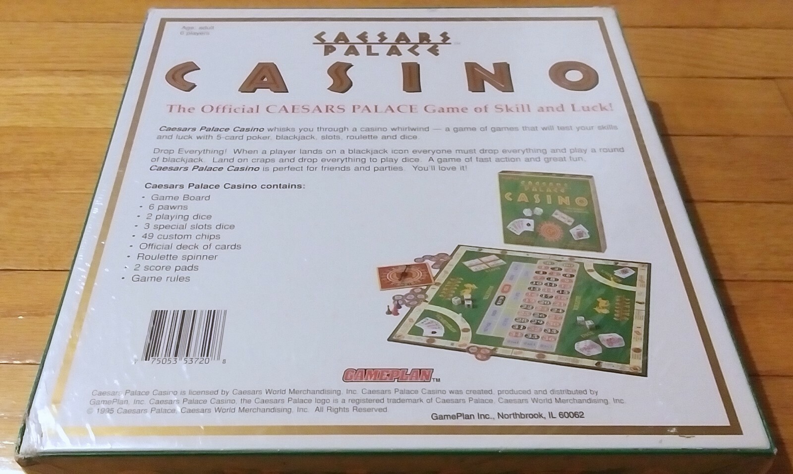 RARE VINTAGE NEW – 1995 GAMEPLAN CAESARS PALACE CASINO BOARD GAME – MADE IN USA