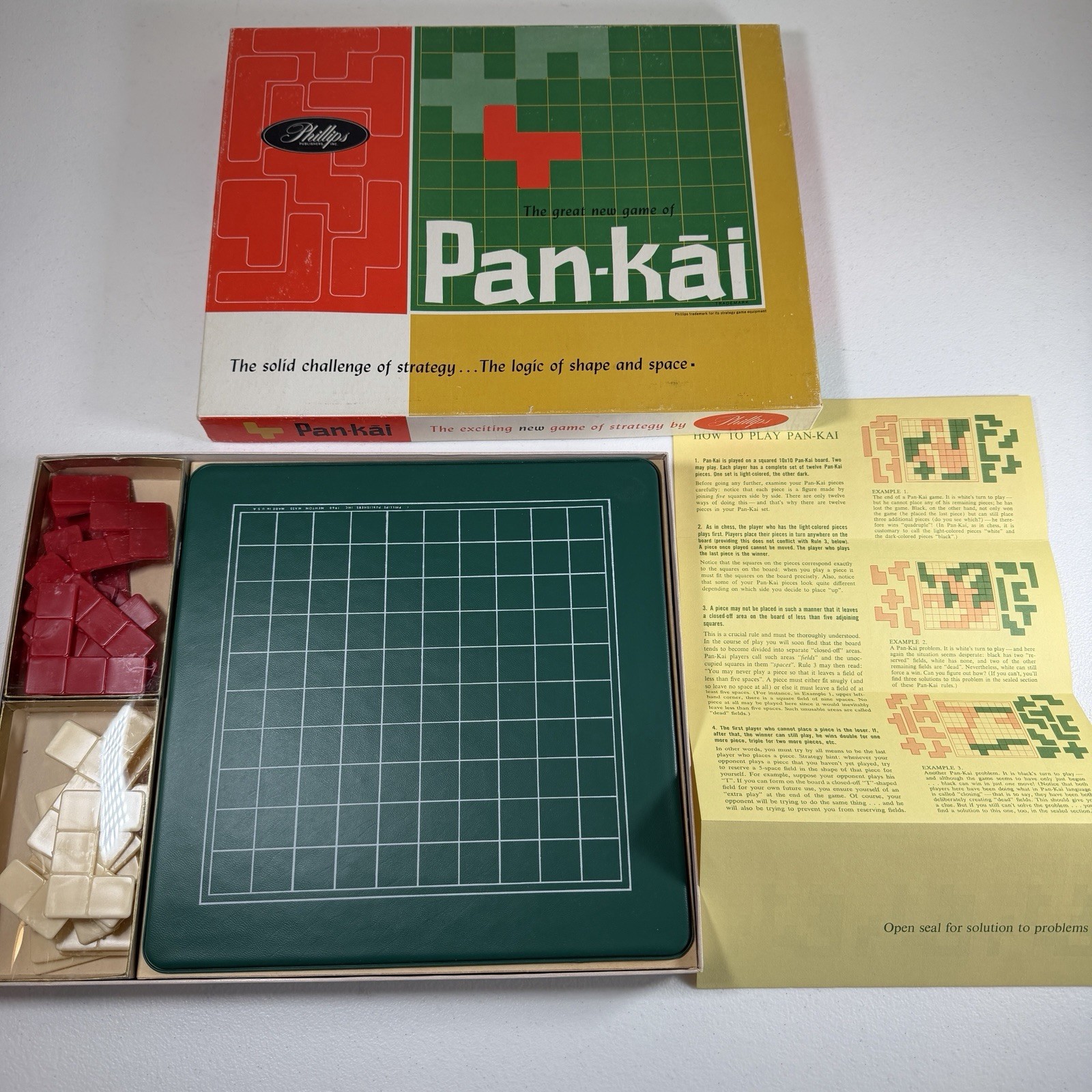 Phillips Strategy Games Pan-Kai 1961 vintage board game #144 ages 10 to adult