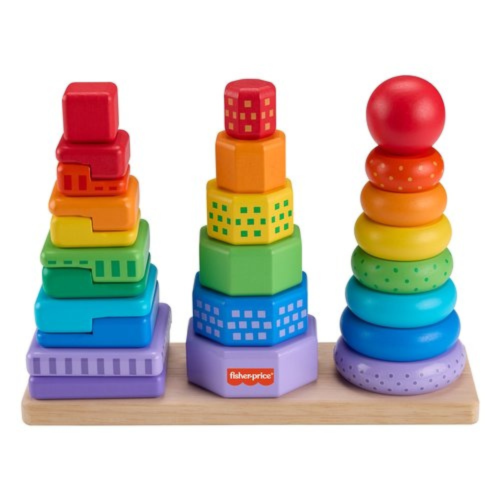 Fisher price Set of 3 Stackable Shape Sorter Pyramids (18-36m) Multicolor