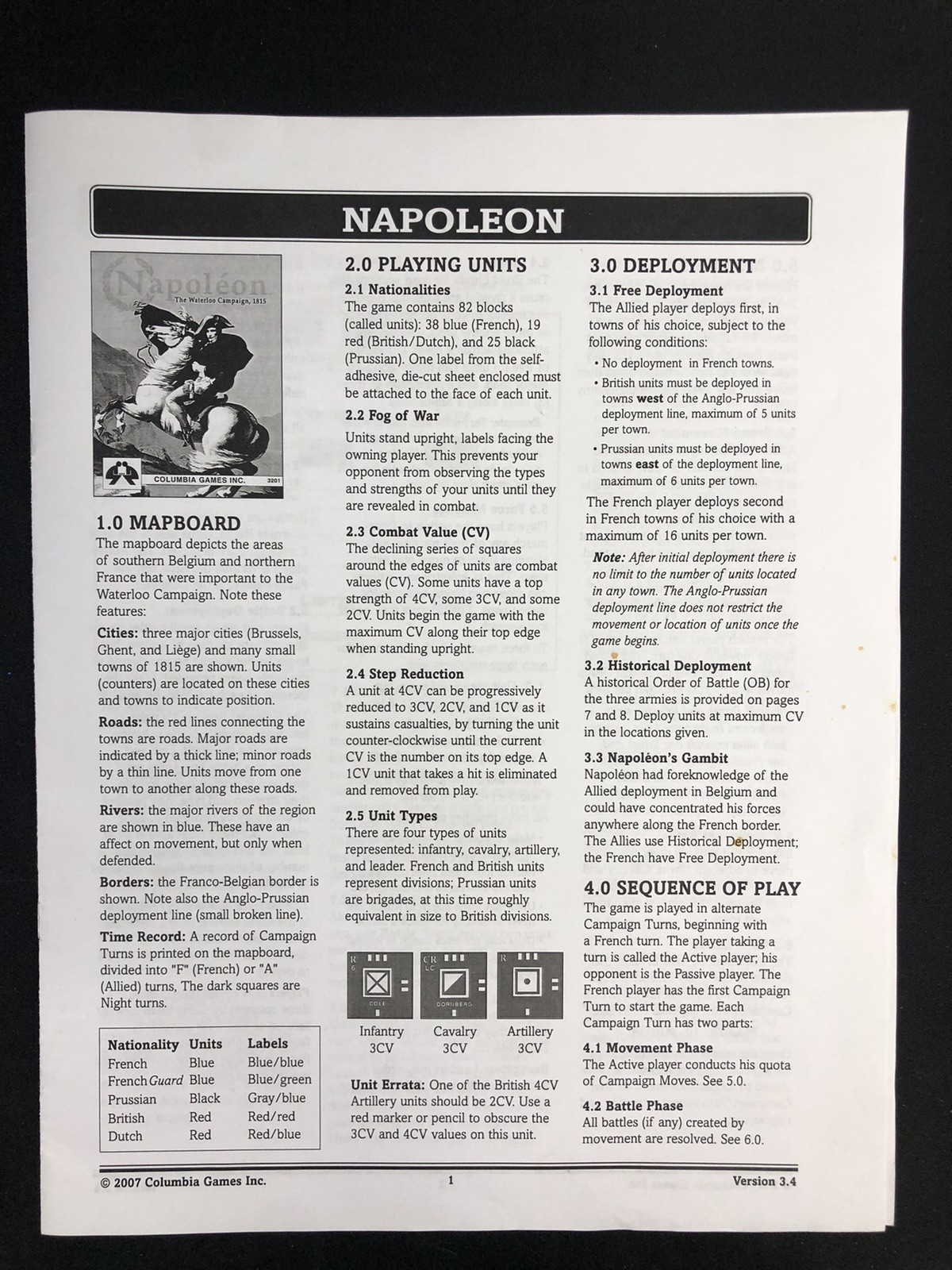 Napoleon The Waterloo Campaign, 1815 Columbia Games Inc. 2007 CiB Version 3.4