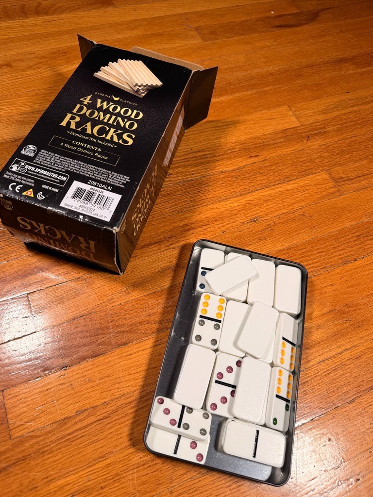 Cardinal Classics Domino Set With 4 Wood Domino Racks