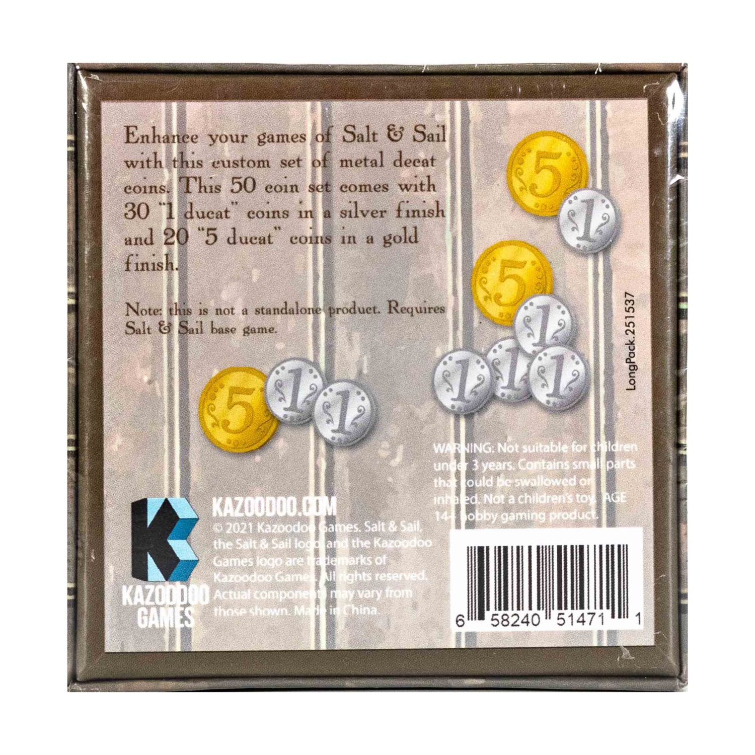 Kazoodoo Games Board Game Metal Ducat Coins – Salt & Sail SW (New)