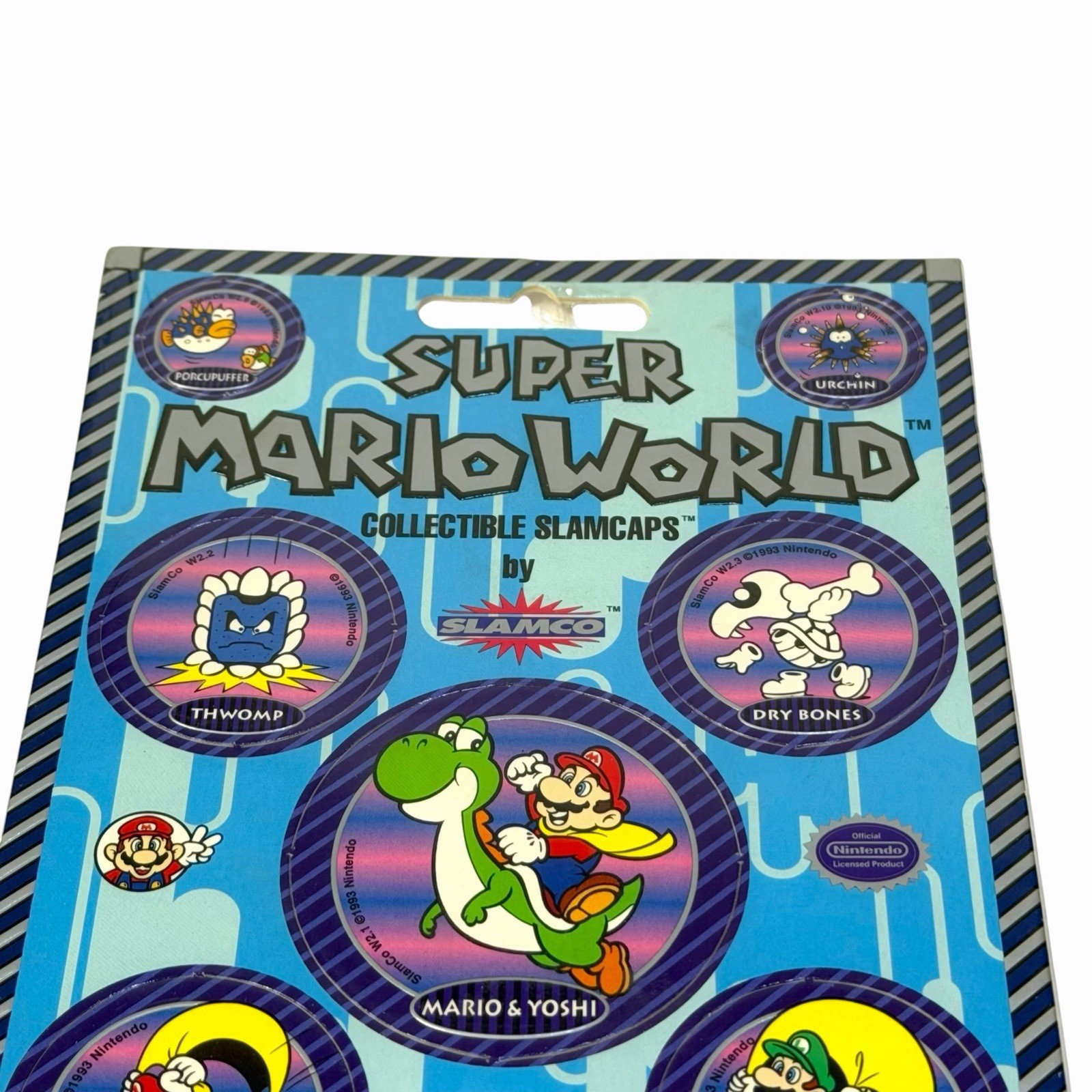 Vintage 1993 Nintendo NOS Super Mario World Slamcaps Pogs By Slamco NEW Sealed