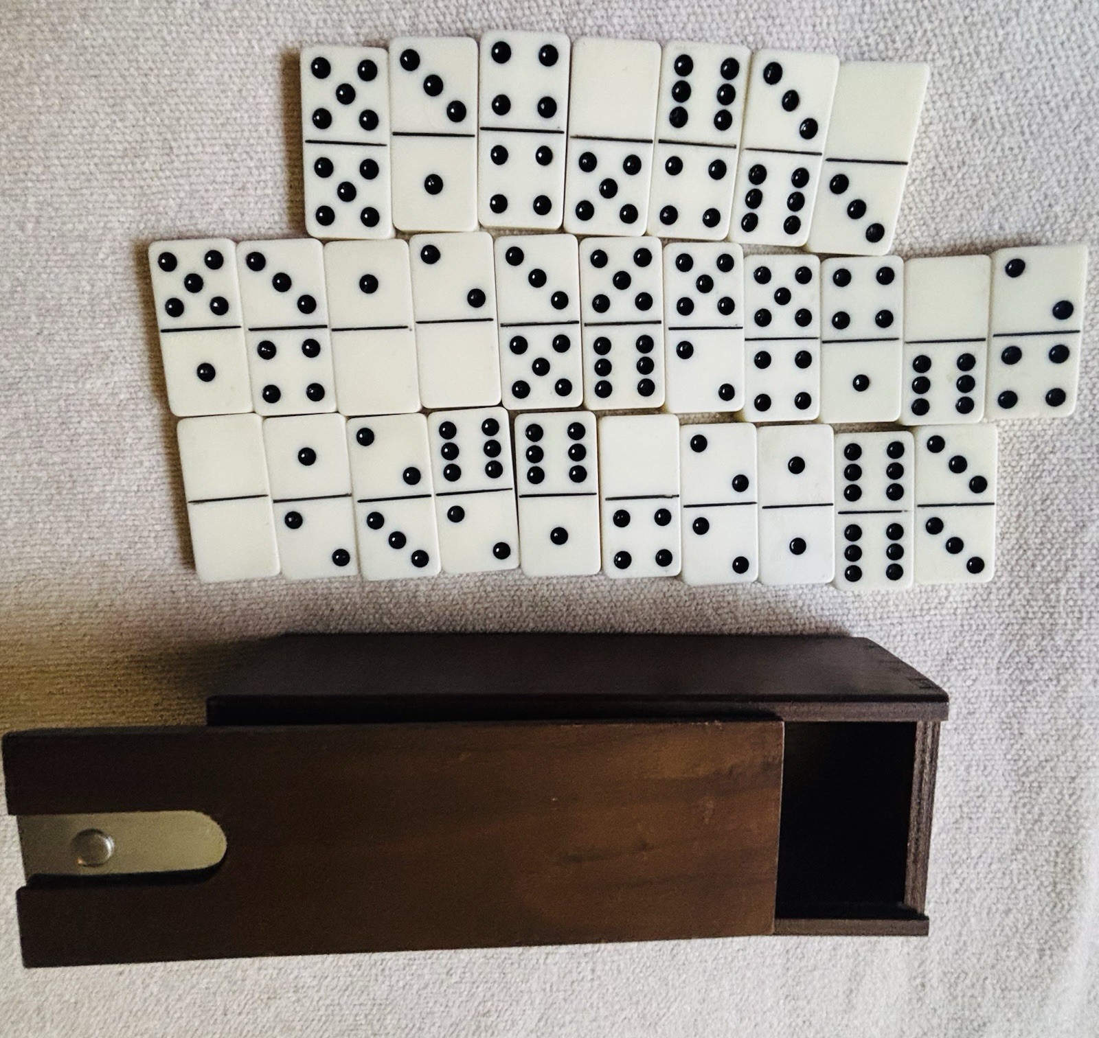 Dominoes Tiles Games Set- 28 Piece Double-Six Ivory, Classic Numbers Table