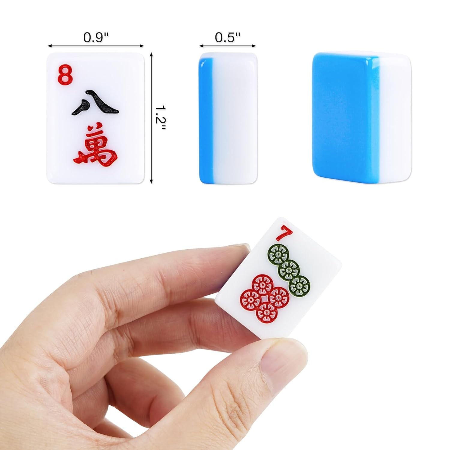 166 Piece American Mahjong Tile Set 1.2 Inch Mahjong Tiles with 3 Dices and