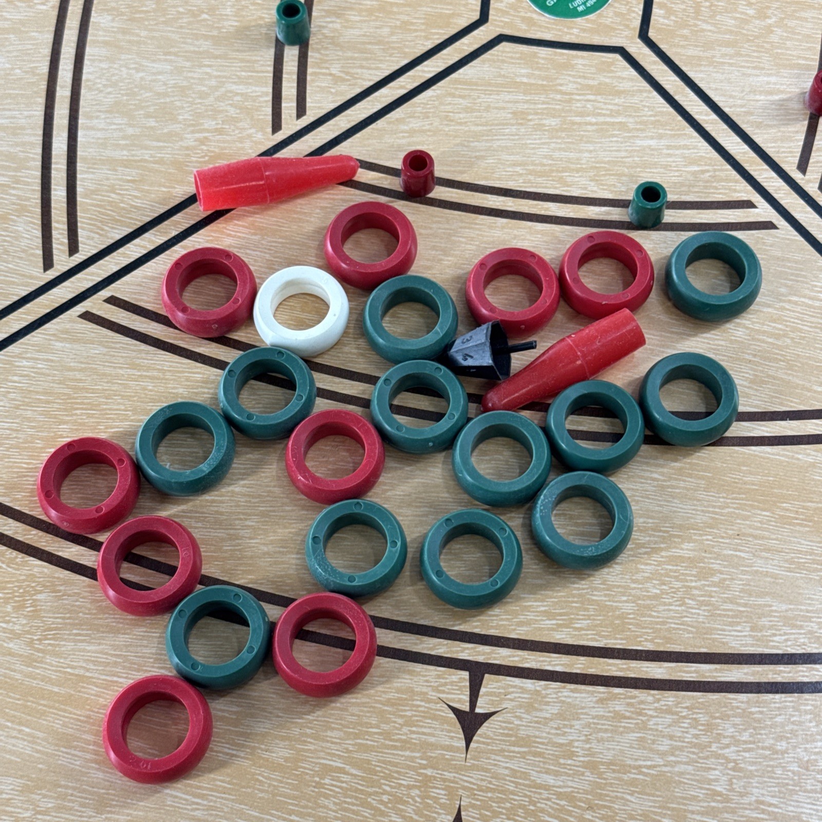 Carrom Gameboard Board Game 26×26 inch with 2 cue sticks and bag of pieces