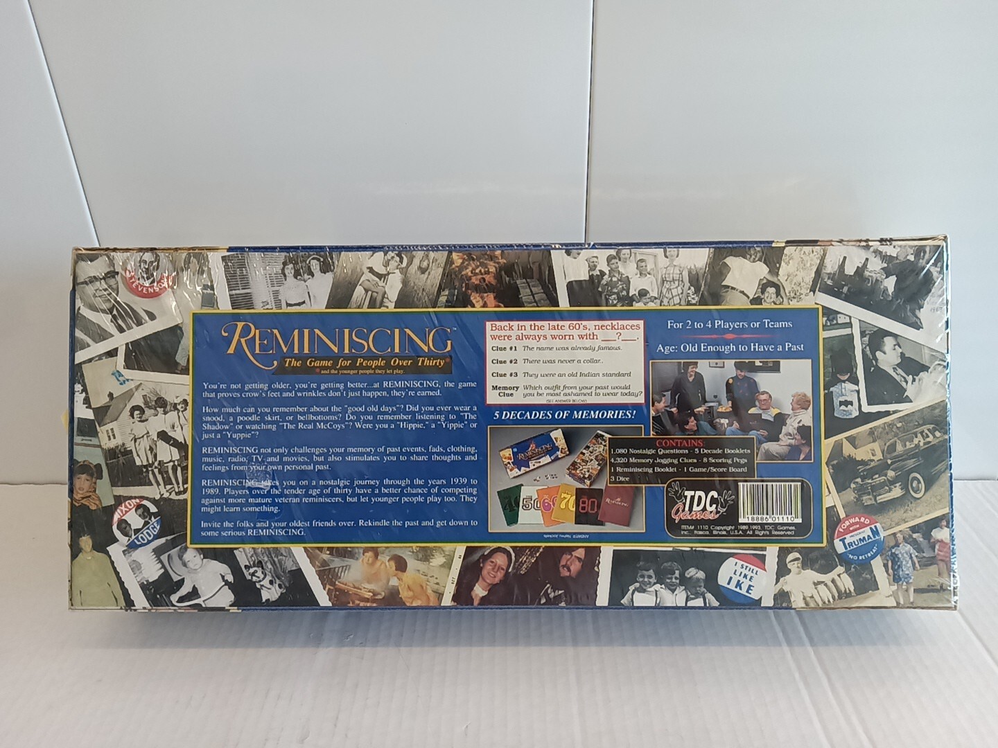 Reminiscing 1939-1989 Party Family Boardgame TDC Games Spin Trivia Memory Sealed