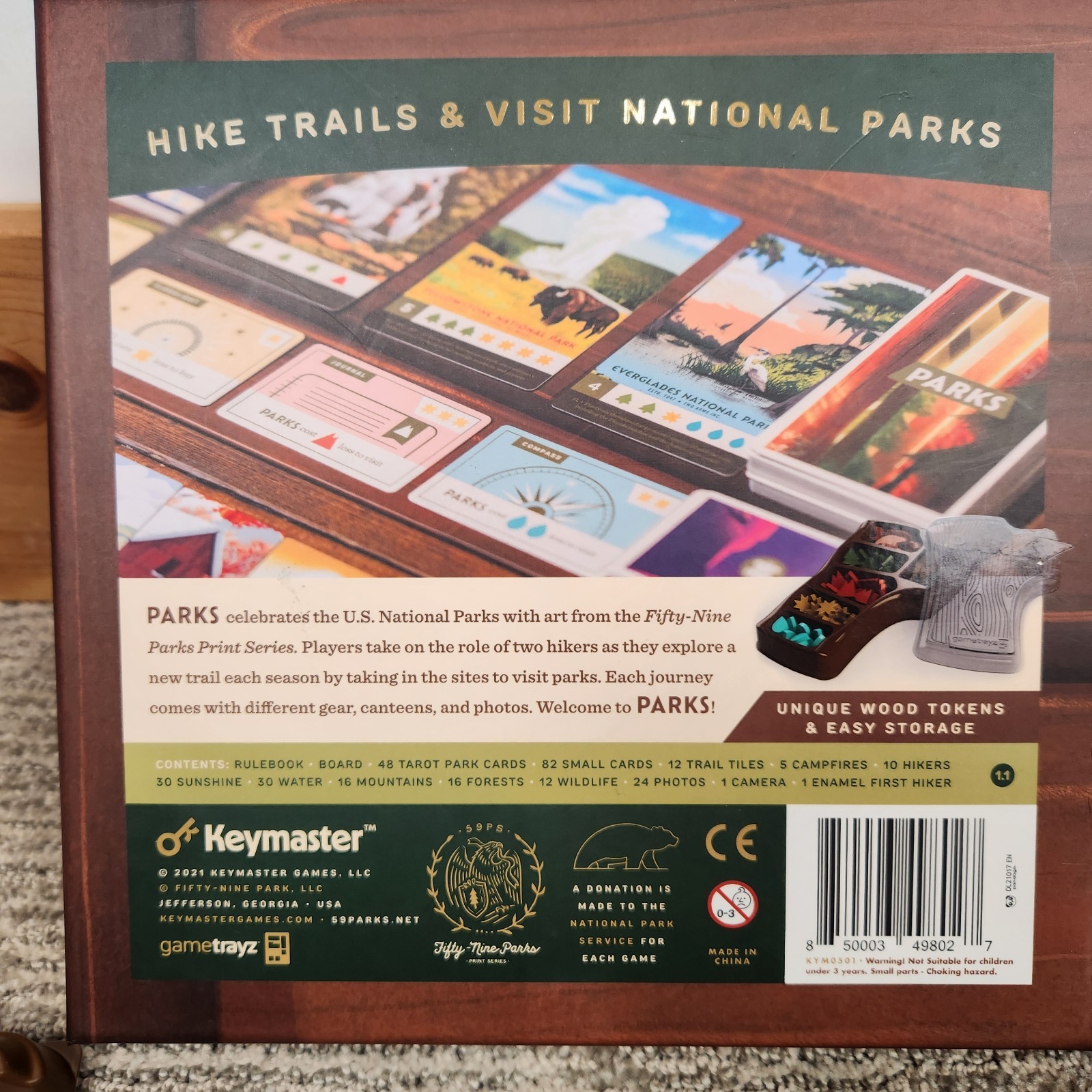 NEW National Parks Keymaster Board Game KYM0501 Complete 59 Hike Trails