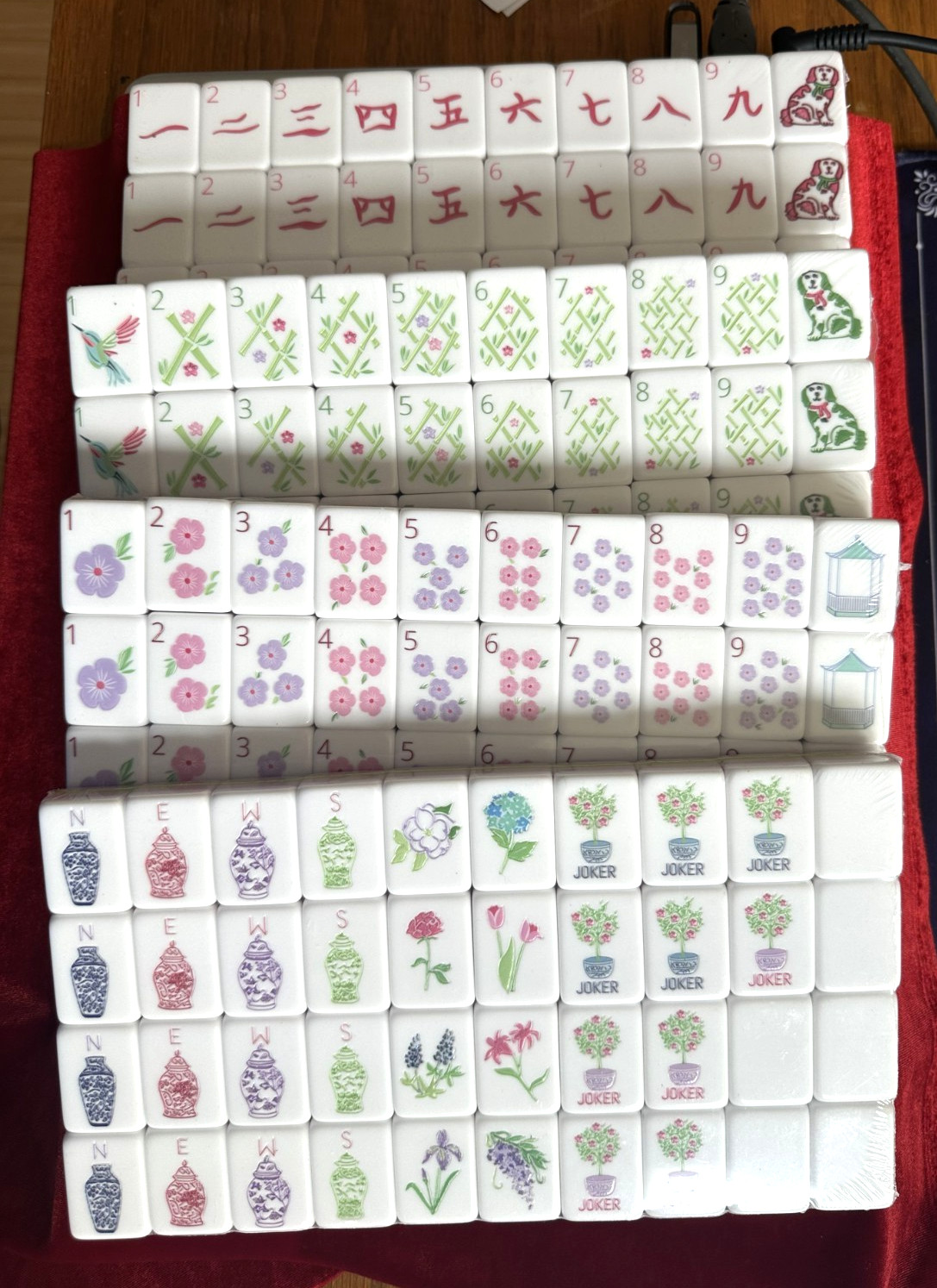 MISSING 2 FLOWERS – PASTEL PURPLE 4 Layer Acrylic Mahjong Tiles READ DESCRIPTION