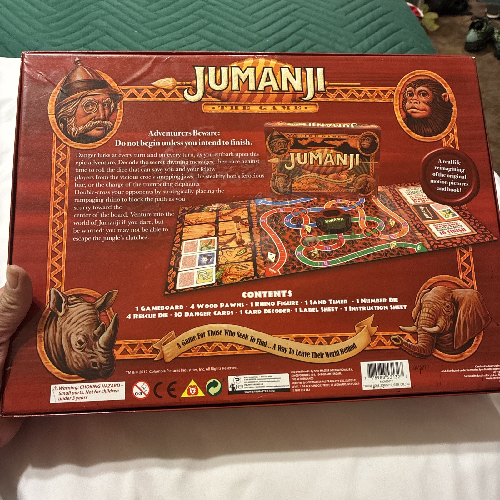 Cardinal Jumanji Board Game Complete Set, Movie & TV Theme, 2+ Players, Ages 5+