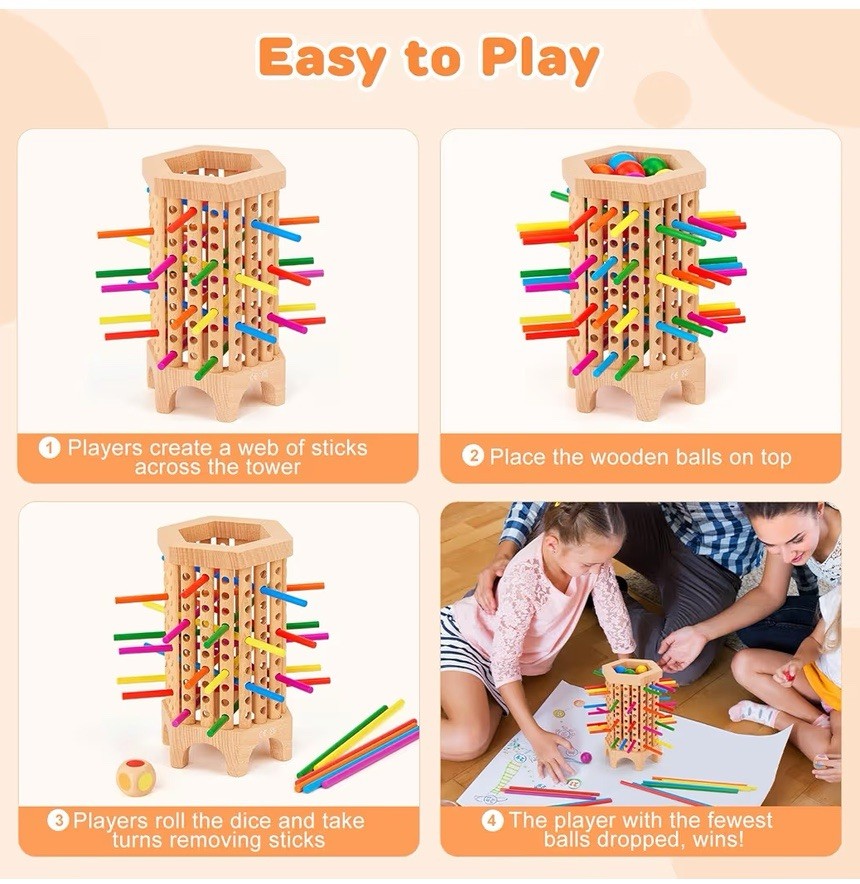 Montessori Game Wooden Board Games for Kids 4-6-8-12, Math Educational Toys 3 5